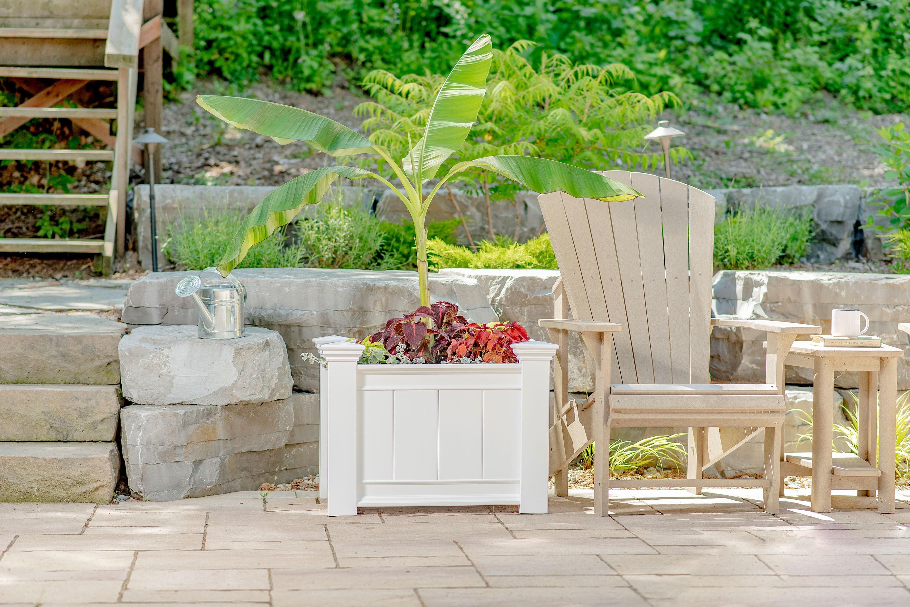 Vita Classic 27" L x 21"W x 22"H Barcelona Vinyl Planter Box, White, VA68210