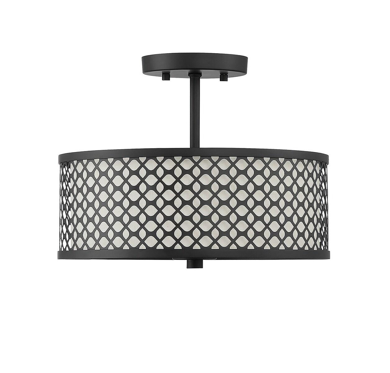 Trade Winds Hutchins Semi-Flush Mount Ceiling Light in Matte Black