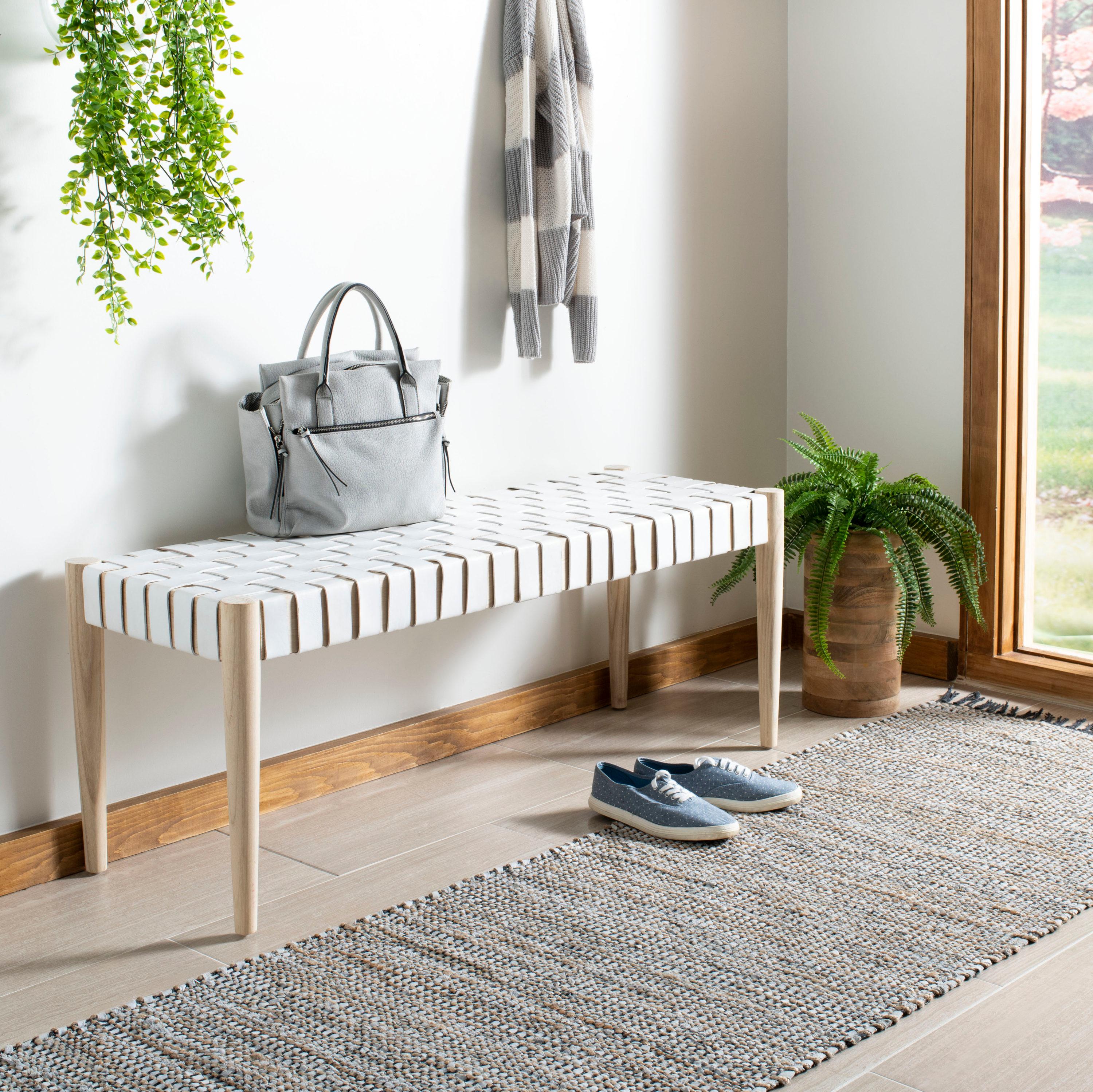Orin 47" Woven Leather Bench