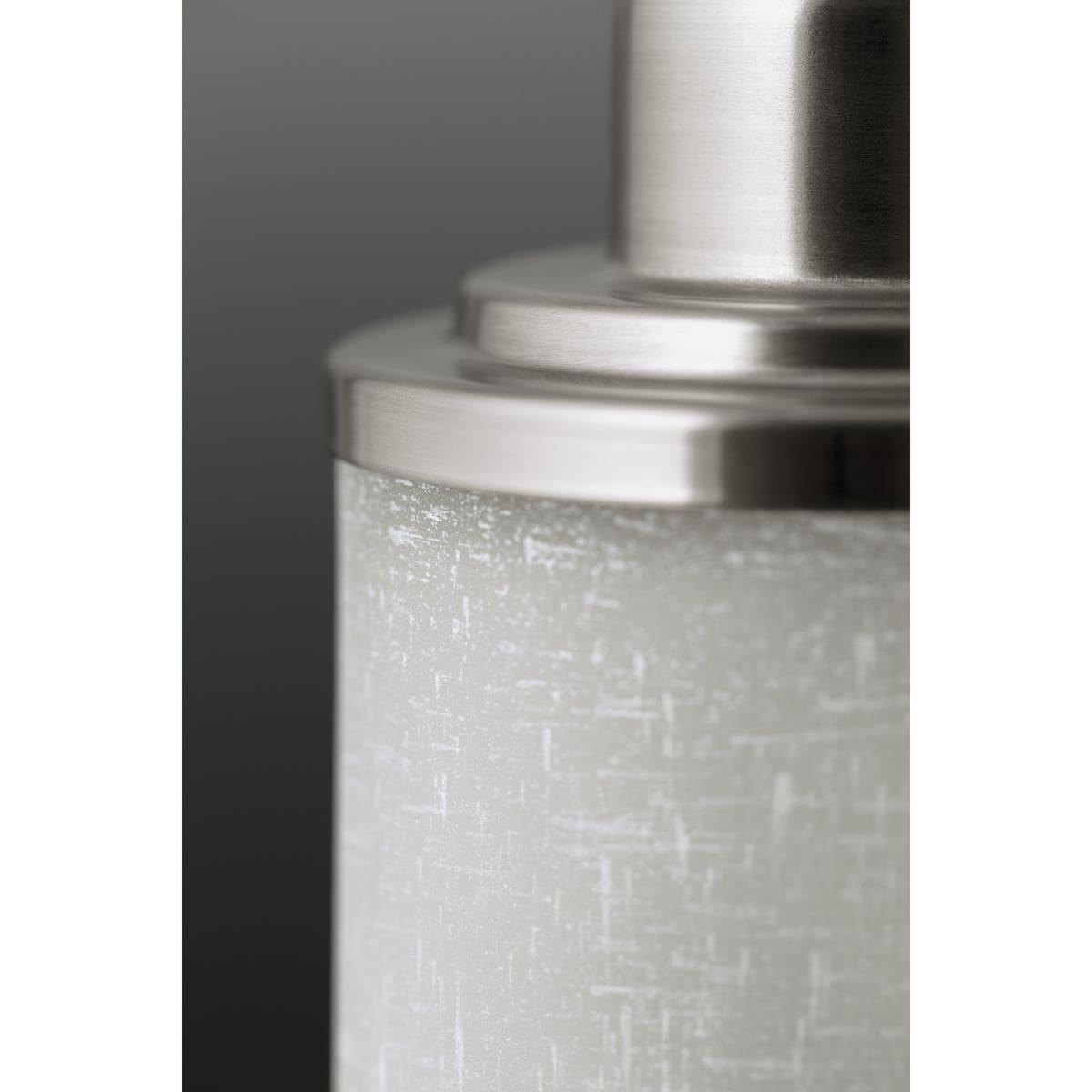 Progress Lighting Alexa Collection 4-Light Bath Fixture, Brushed Nickel, White Linen Glass Shade