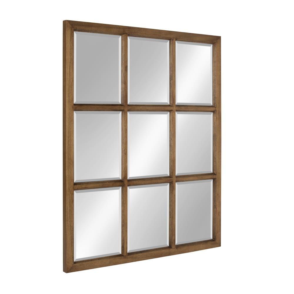 26" x 32" Hogan Windowpane Framed Wall Mirror Natural - Kate and Laurel