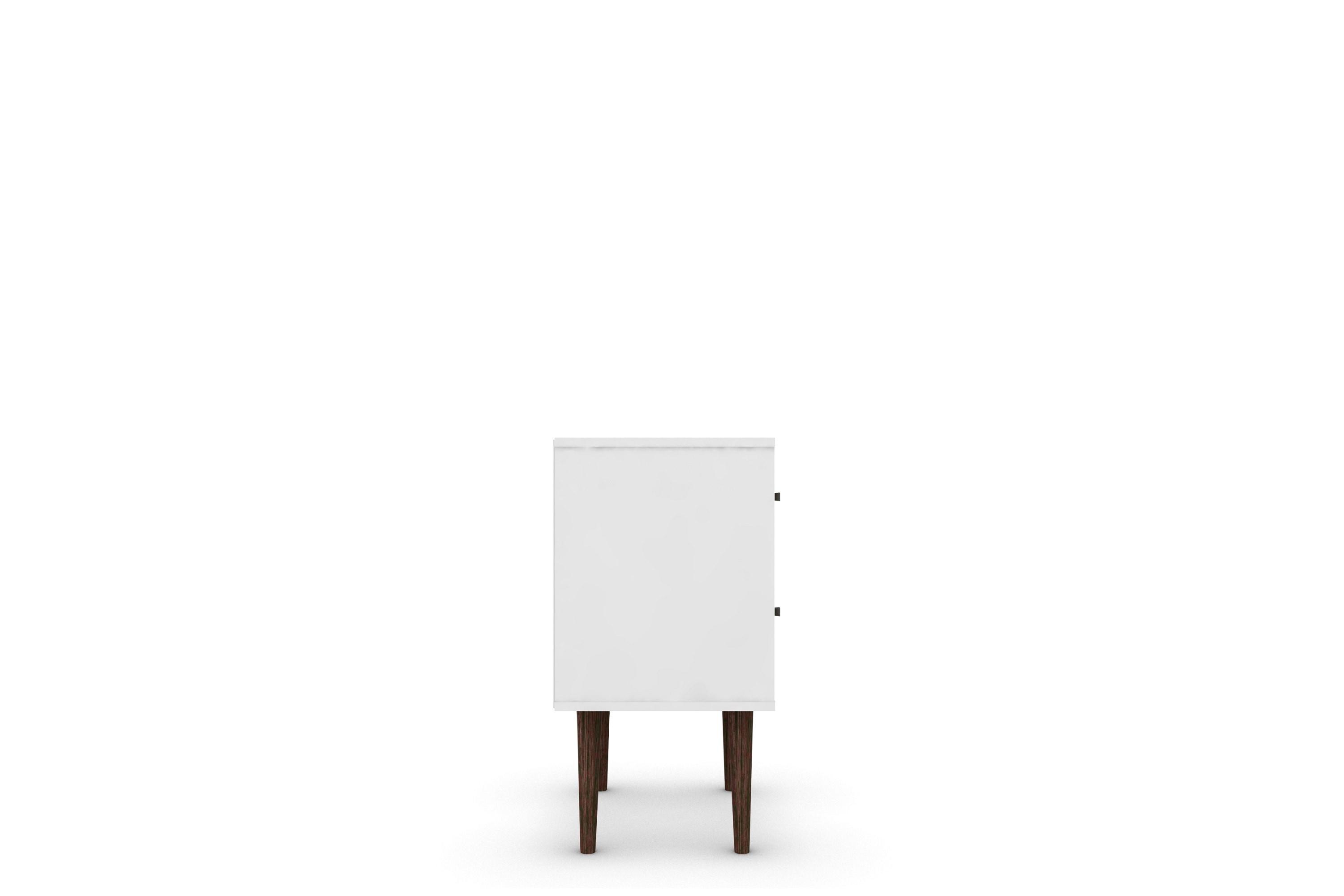 Liberty 2.0 Mid Century Modern Nightstand White/Rustic Brown - Manhattan Comfort