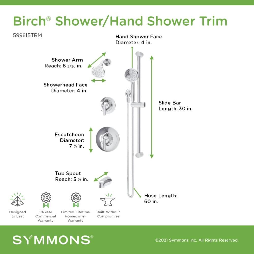 Birch HydroMersion Double Handle Tub and Shower Trim Kit with Hand Spray