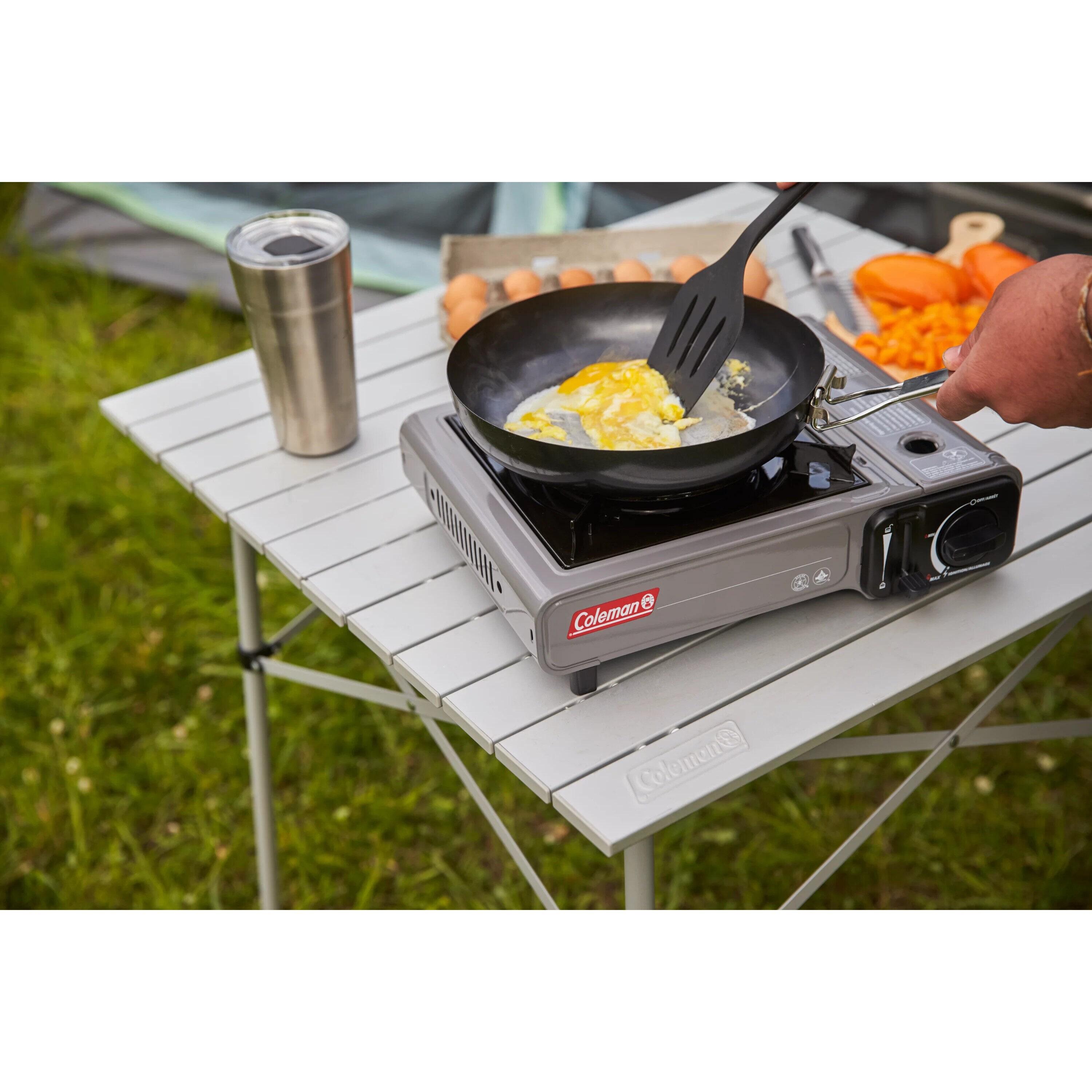 Coleman Tabletop Portable Butane Gas Camping Stove, 1 Burner, Gray