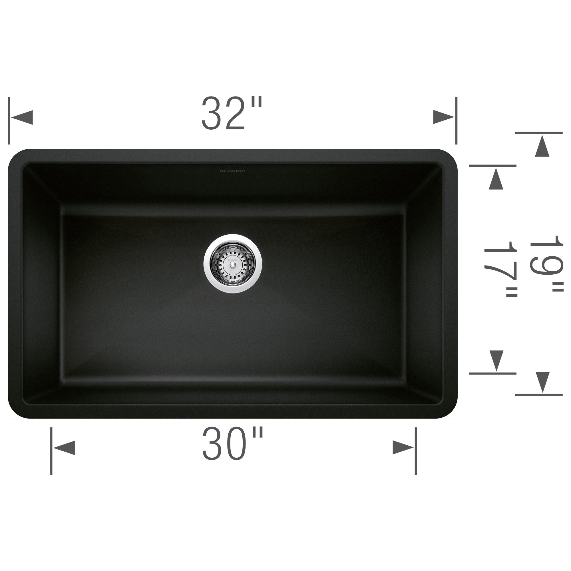 Precis SILGRANIT 32" L X 19" W Super Single Undermount Kitchen SInk