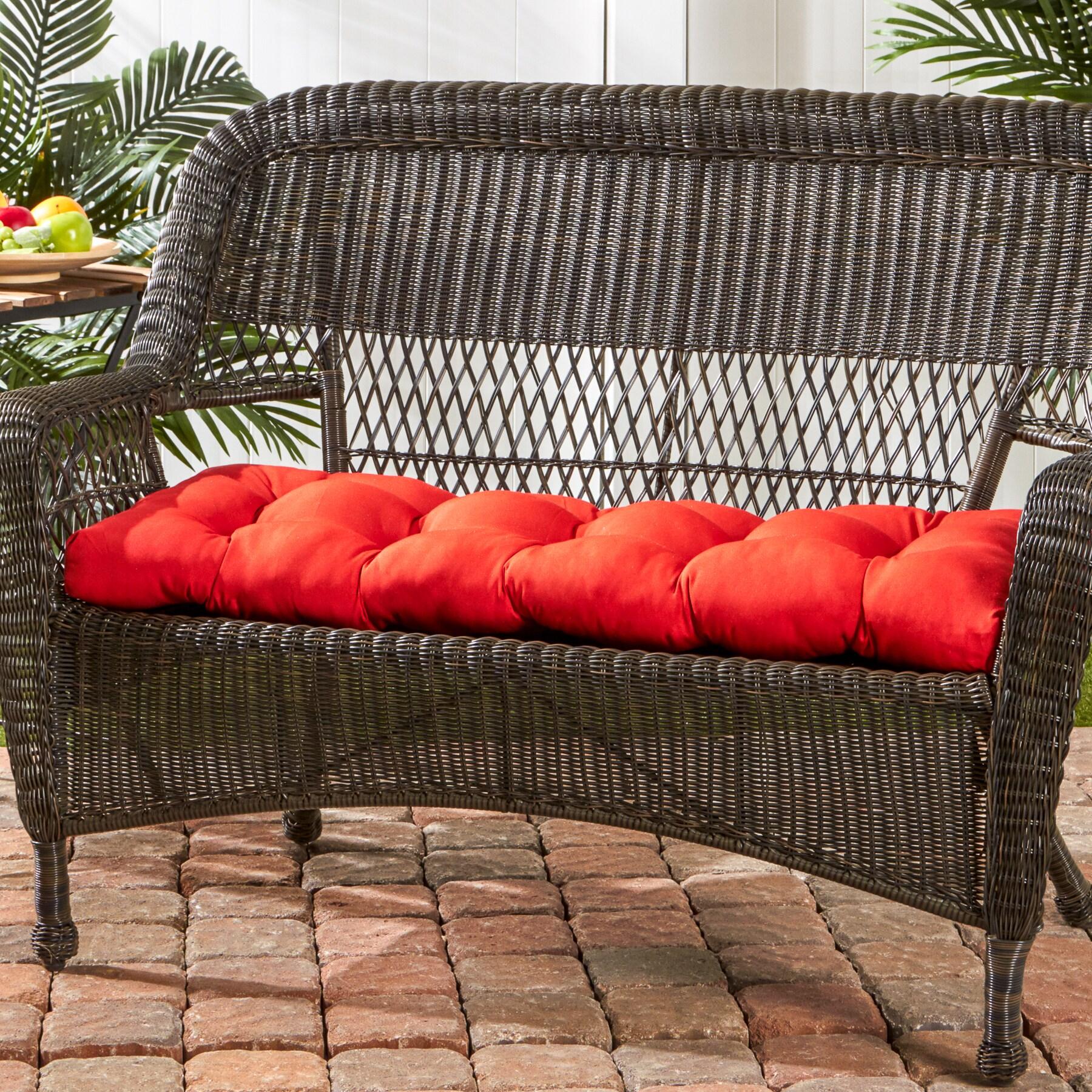 Greendale Home Fashions Salsa Red 44 x 17 in. Outdoor Bench Seat Cushion