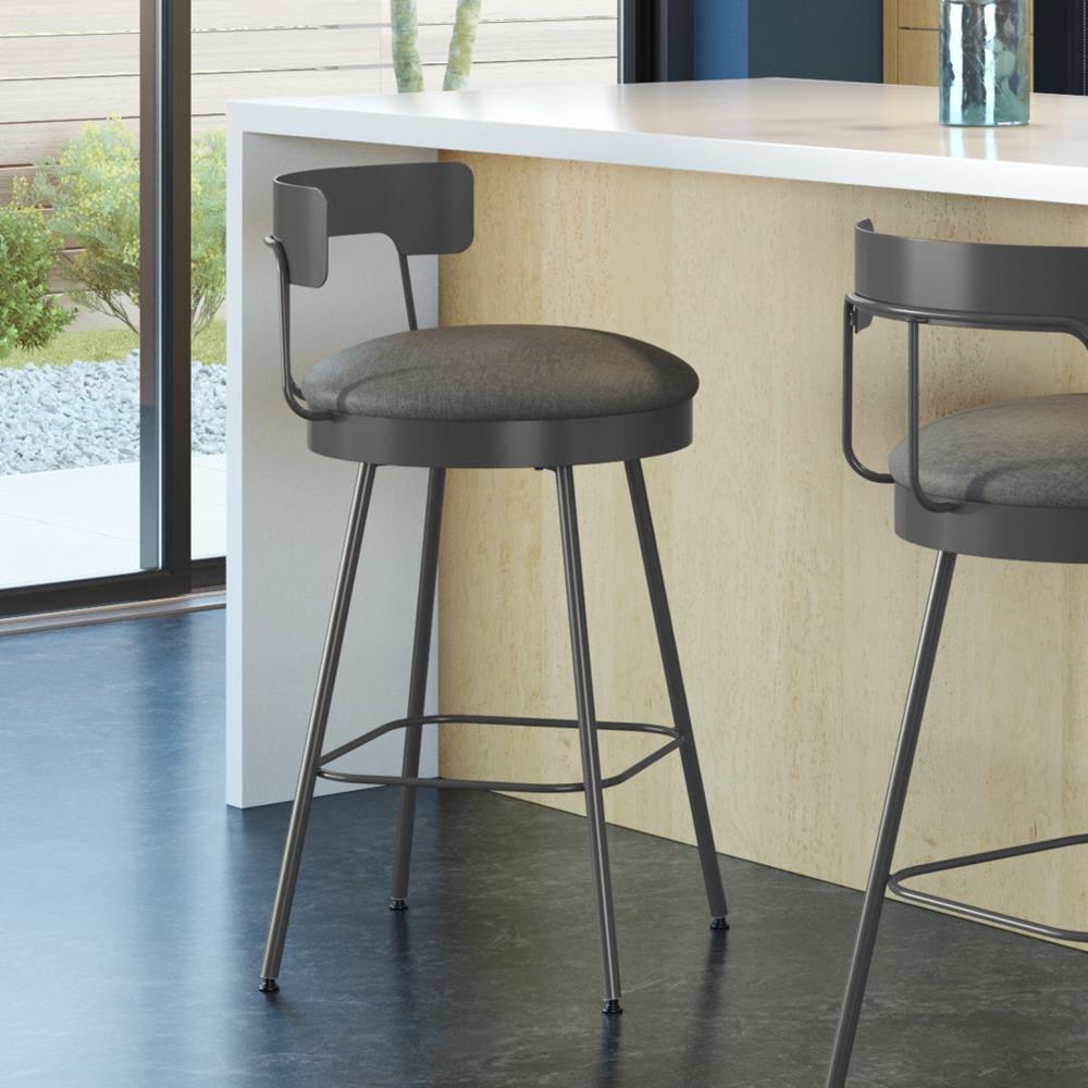 Monza Swivel Counter Height Barstool Matte Dark Gray - Amisco