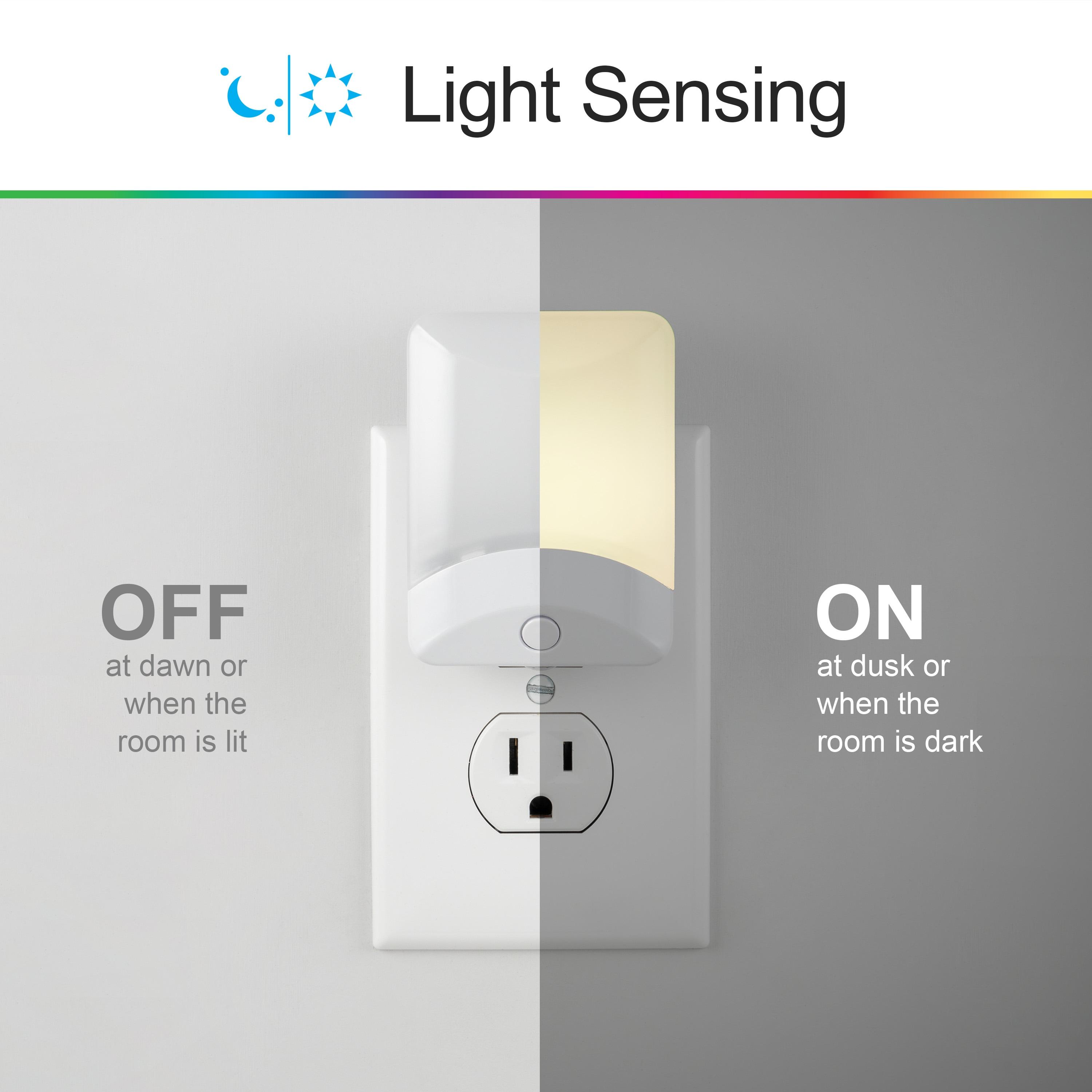 GE Color-Changing LED Night Light, White, 34693
