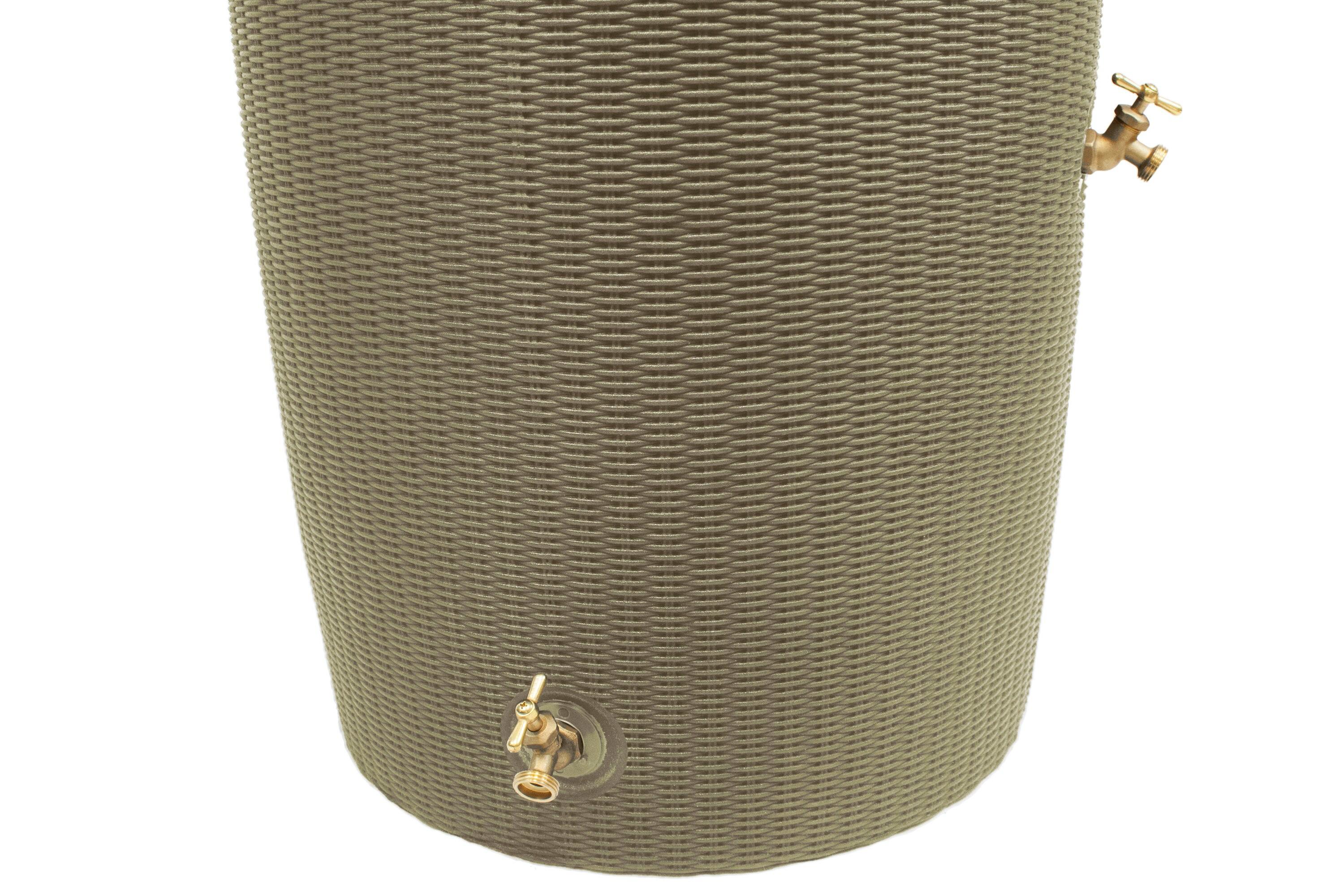 Good Ideas 50 Gallons Plastic Drainable Dual Overflow Rain Barrel