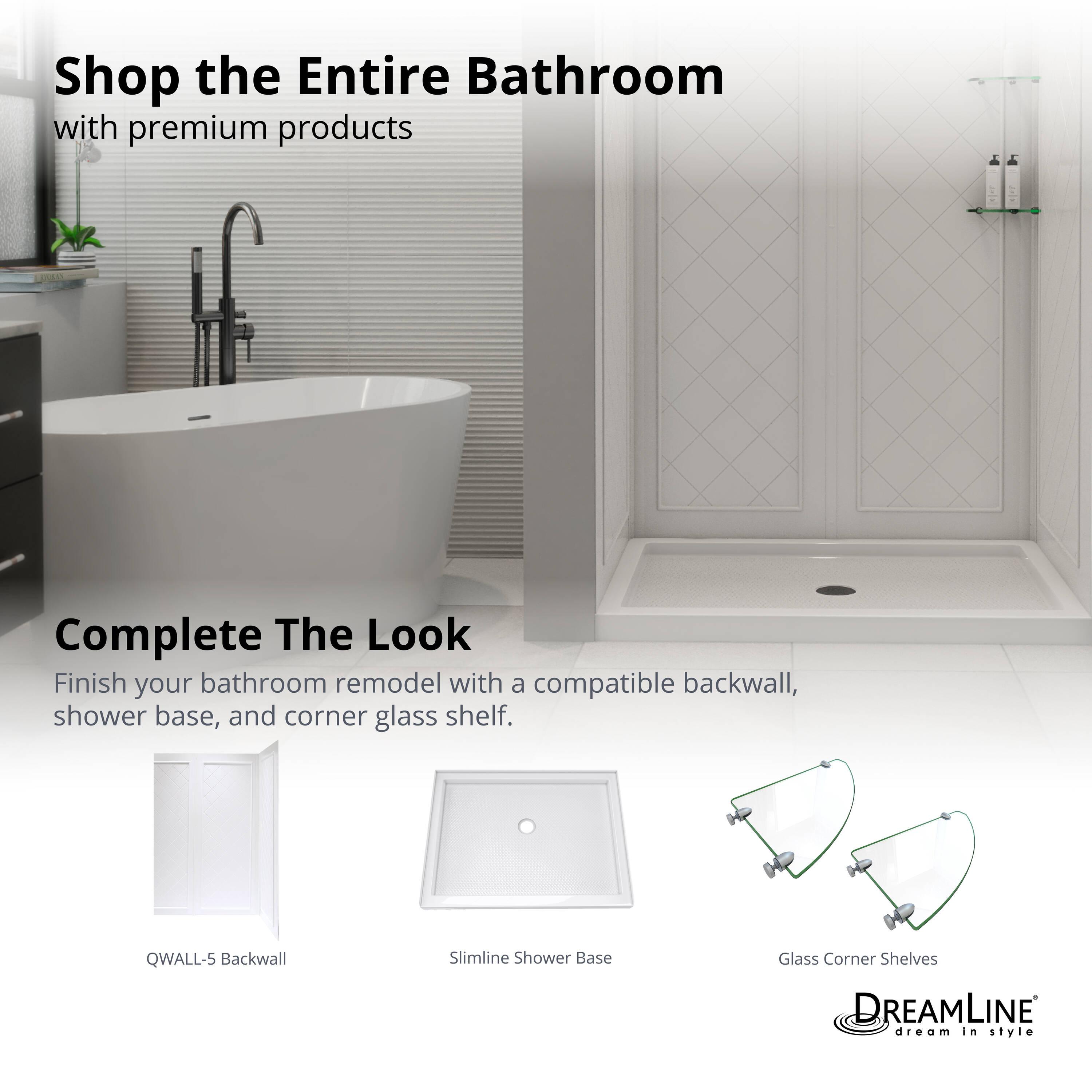 DreamLine Alliance Pro BG 56-60 in. W x 70 3/8 in. H Semi-Frameless Sliding Shower Door