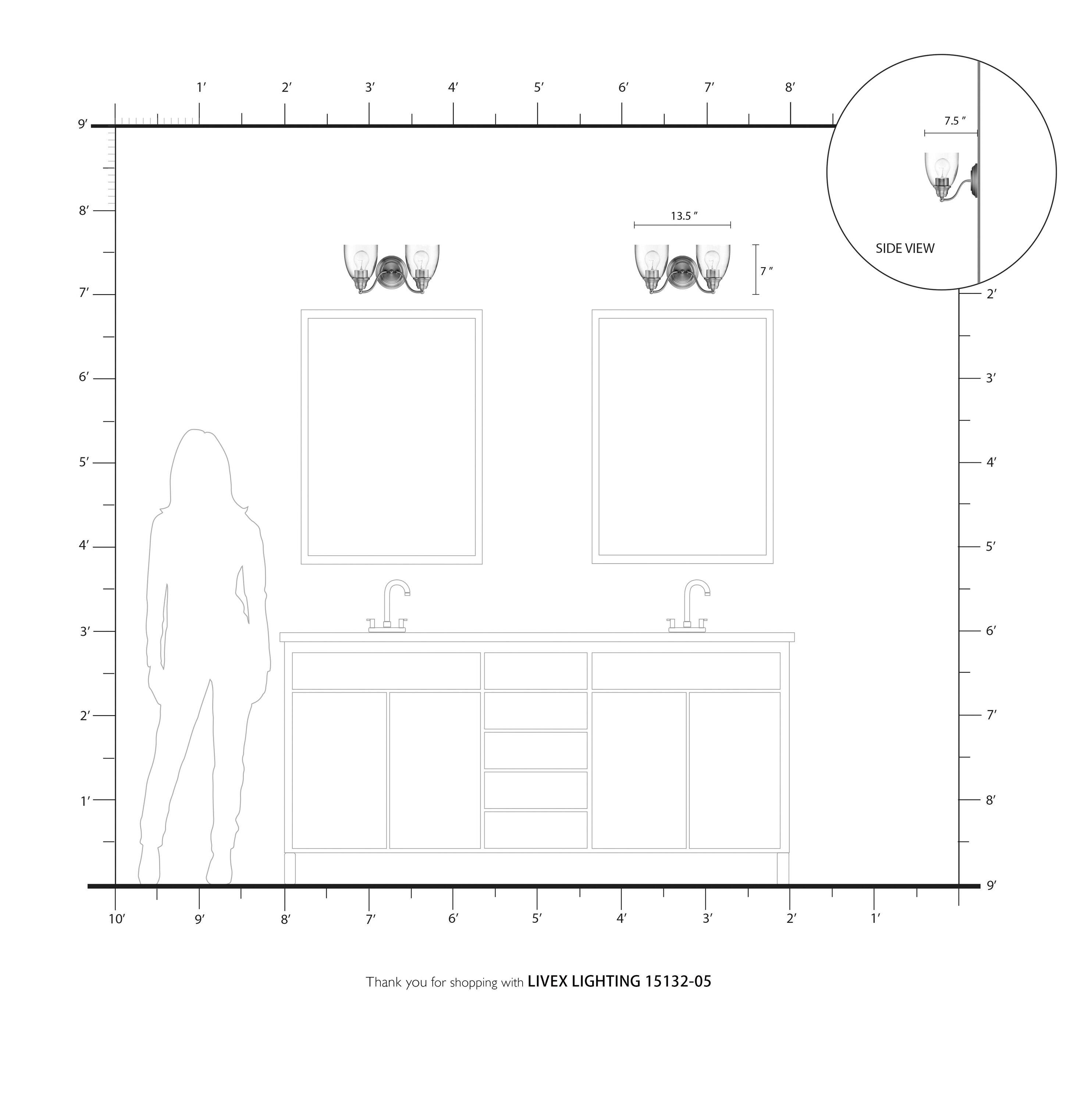 Livex Lighting Montgomery 2 - Light Vanity in Polished Chrome