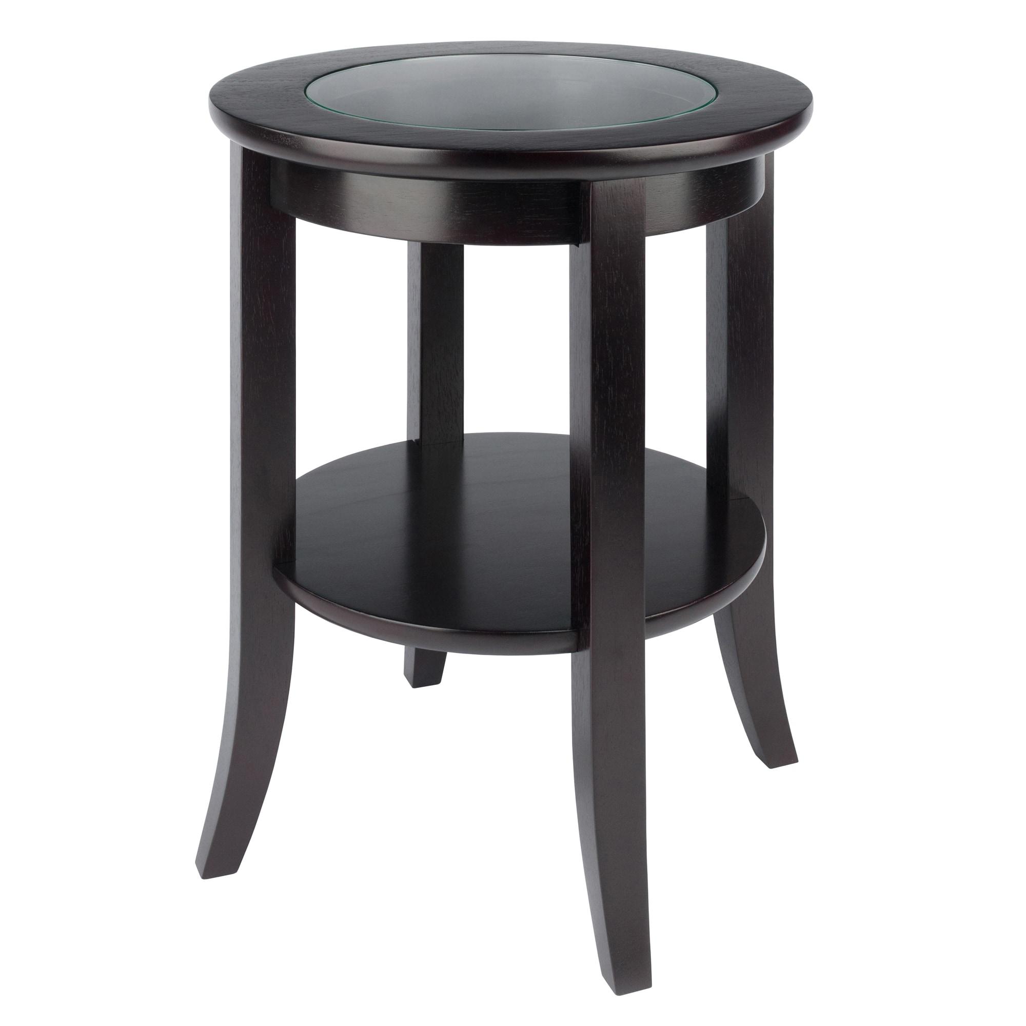 Winsome Genoa End Table Glass Inset one shelf