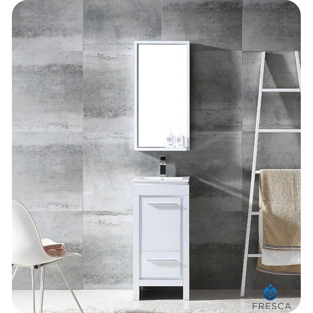 Fresca Allier 16" white Mirror with Shelf