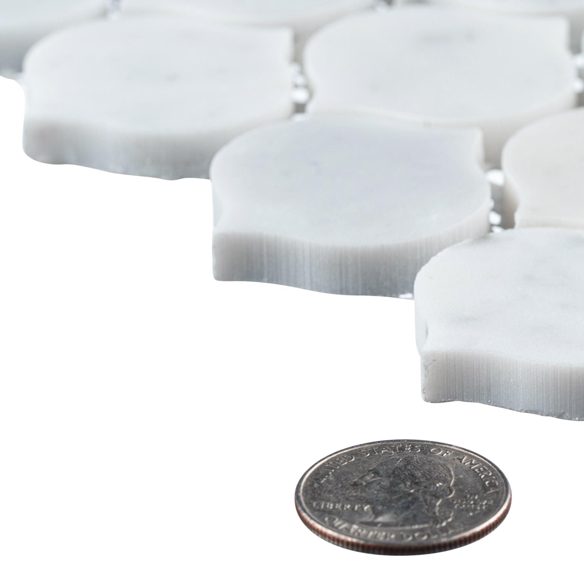 Andova Dayberry 1.5" Marble Arabesque Mosaic Kitchen Backsplash, Bathroom, Shower, Pool, Wall and Floor Tile