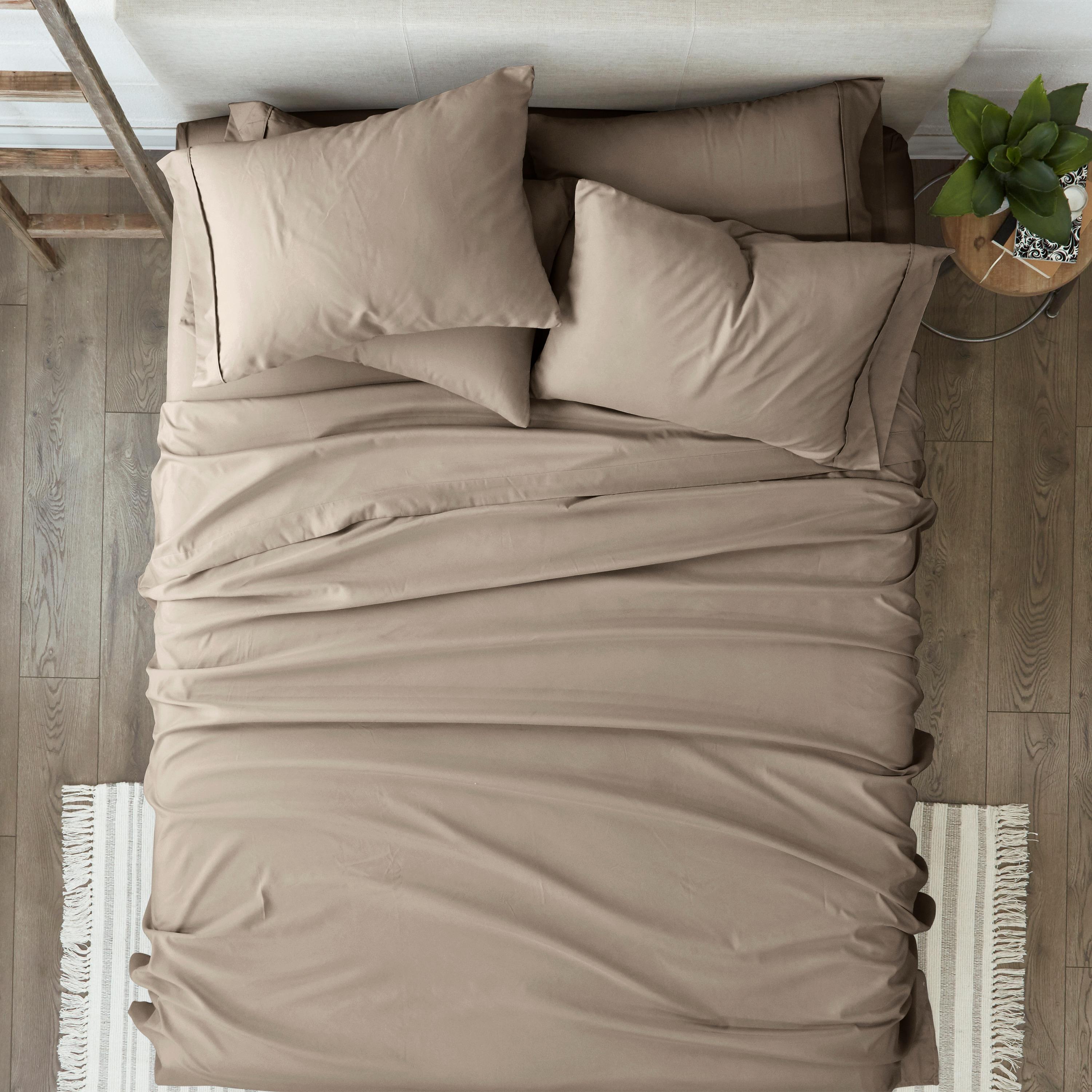 Taupe Twin XL Deep Pocket Microfiber Bed Sheet Set