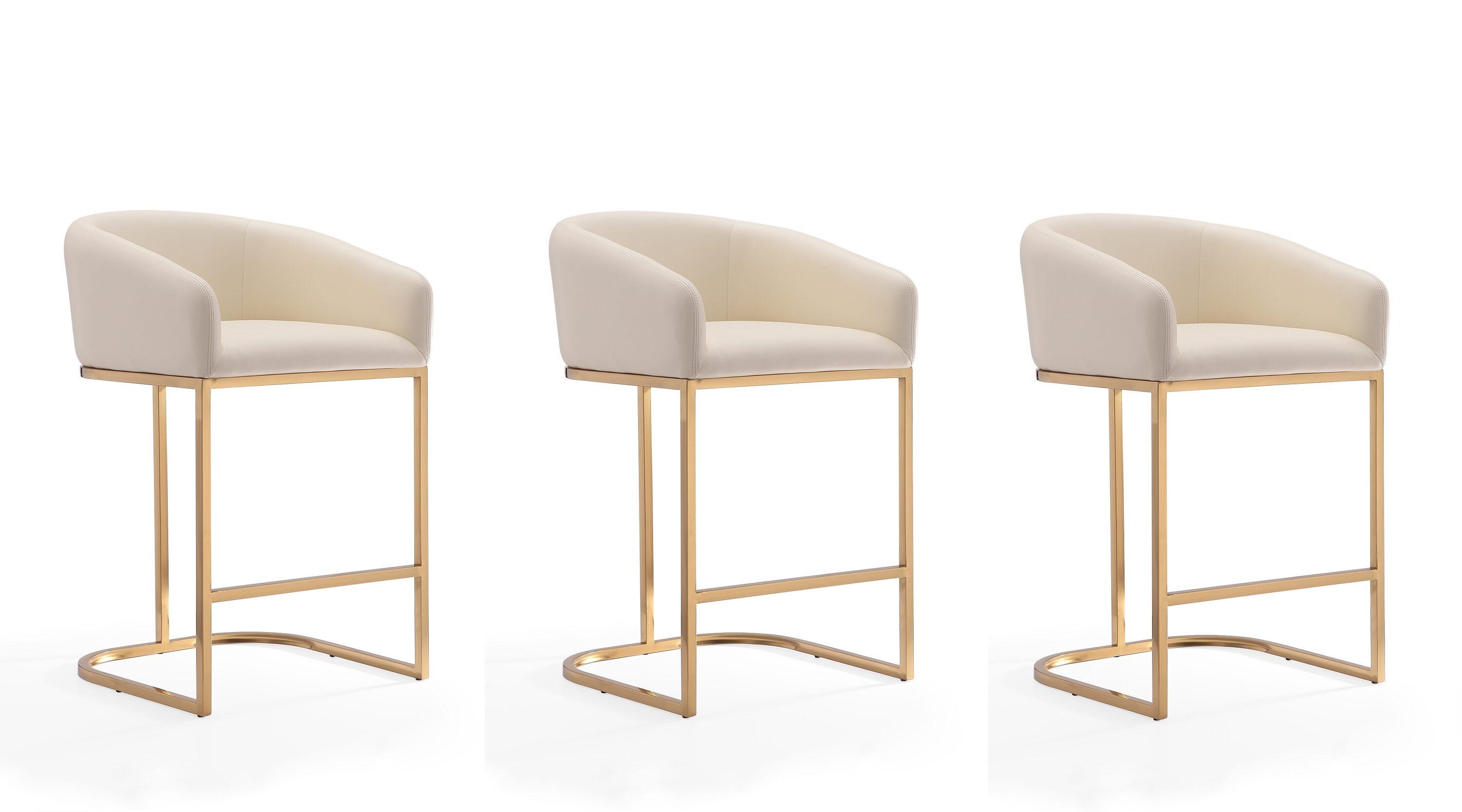 Lioba Upholstered Counter Stool with Metal Frame