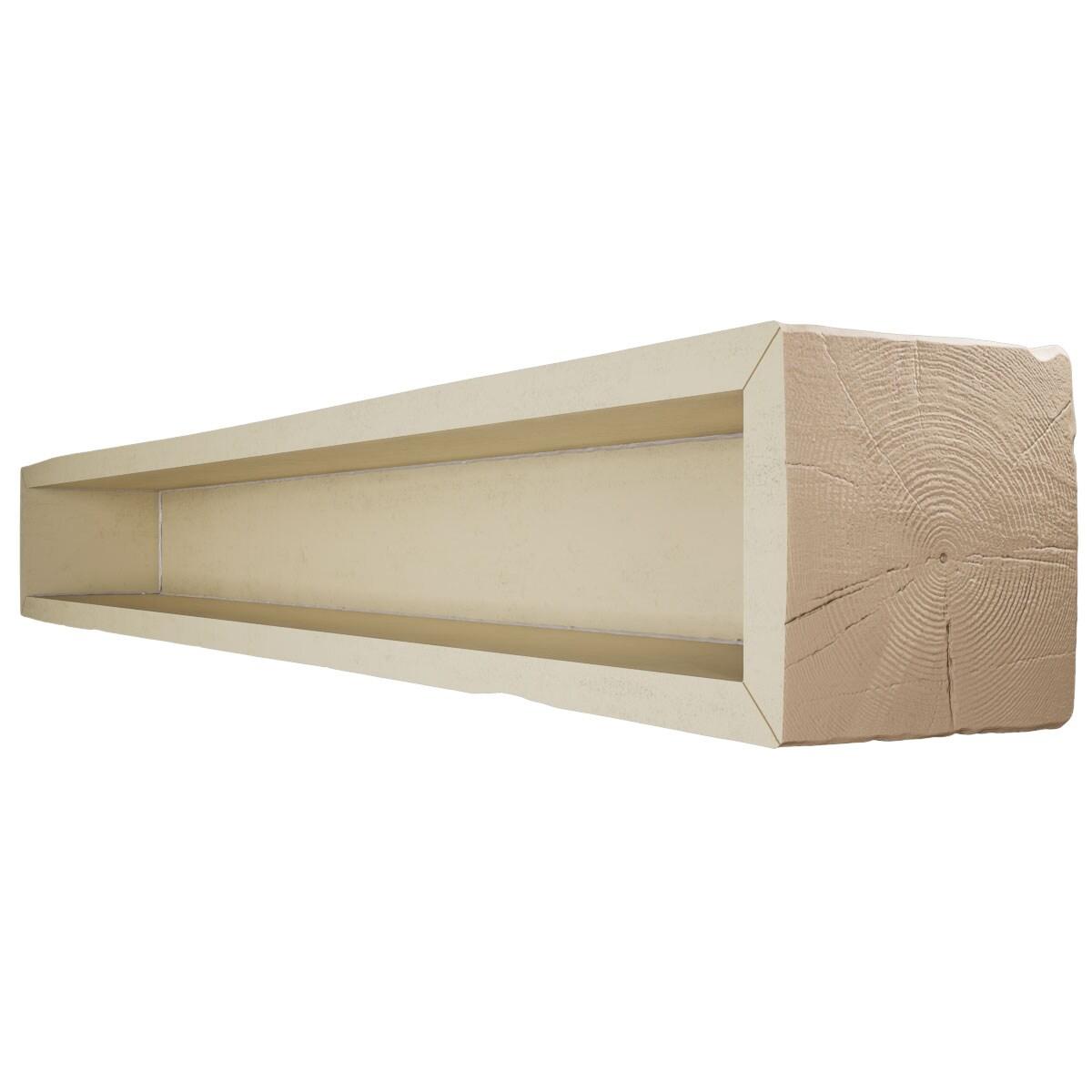 Ekena Millwork 4"W x 6"H x 8'L 3-Sided (U-beam) Riverwood Endurathane Faux Wood Ceiling Beam, Factory Prepped