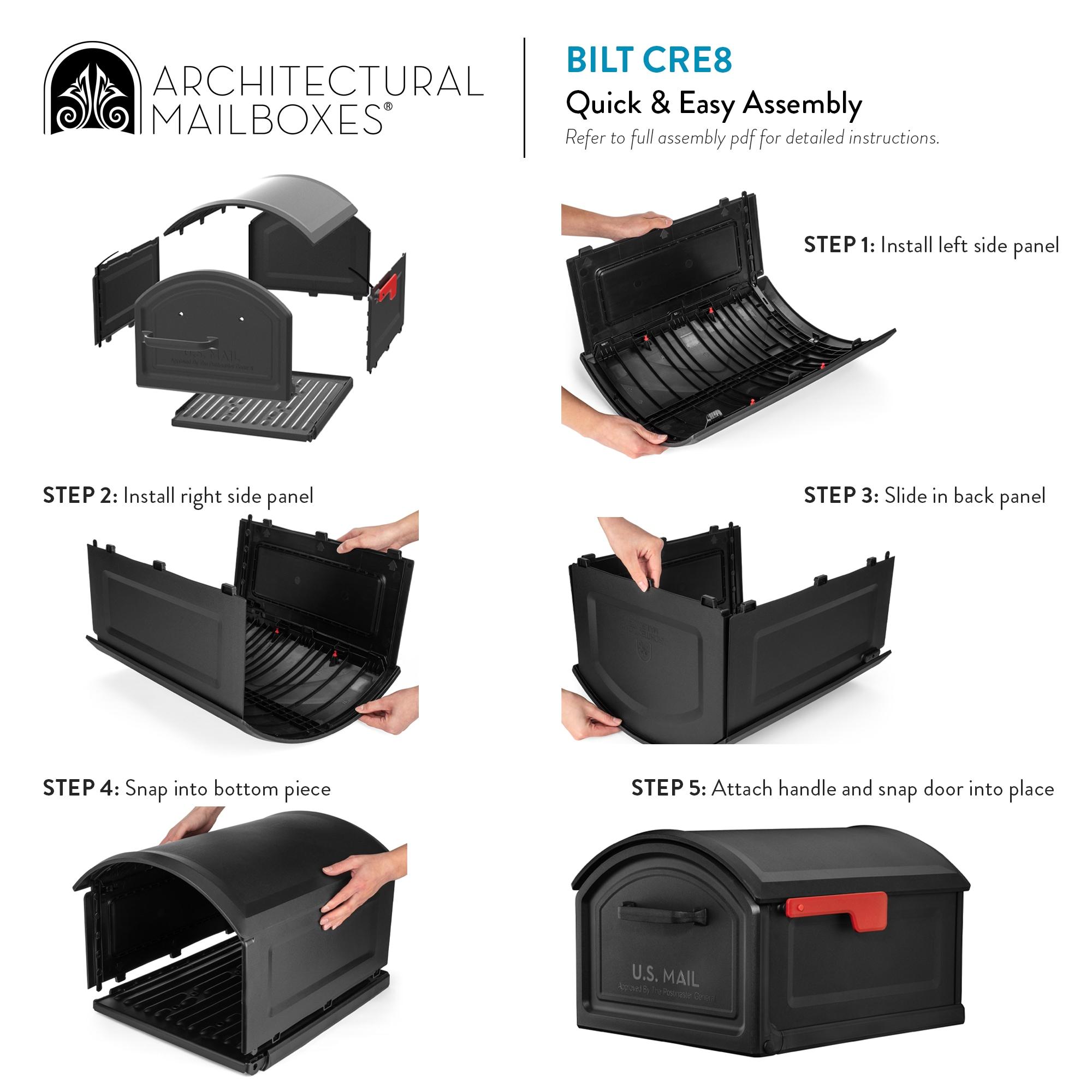 Architectural Mailboxes BILT CRE8 Extra Large Capacity Plastic Post Mount Mailbox
