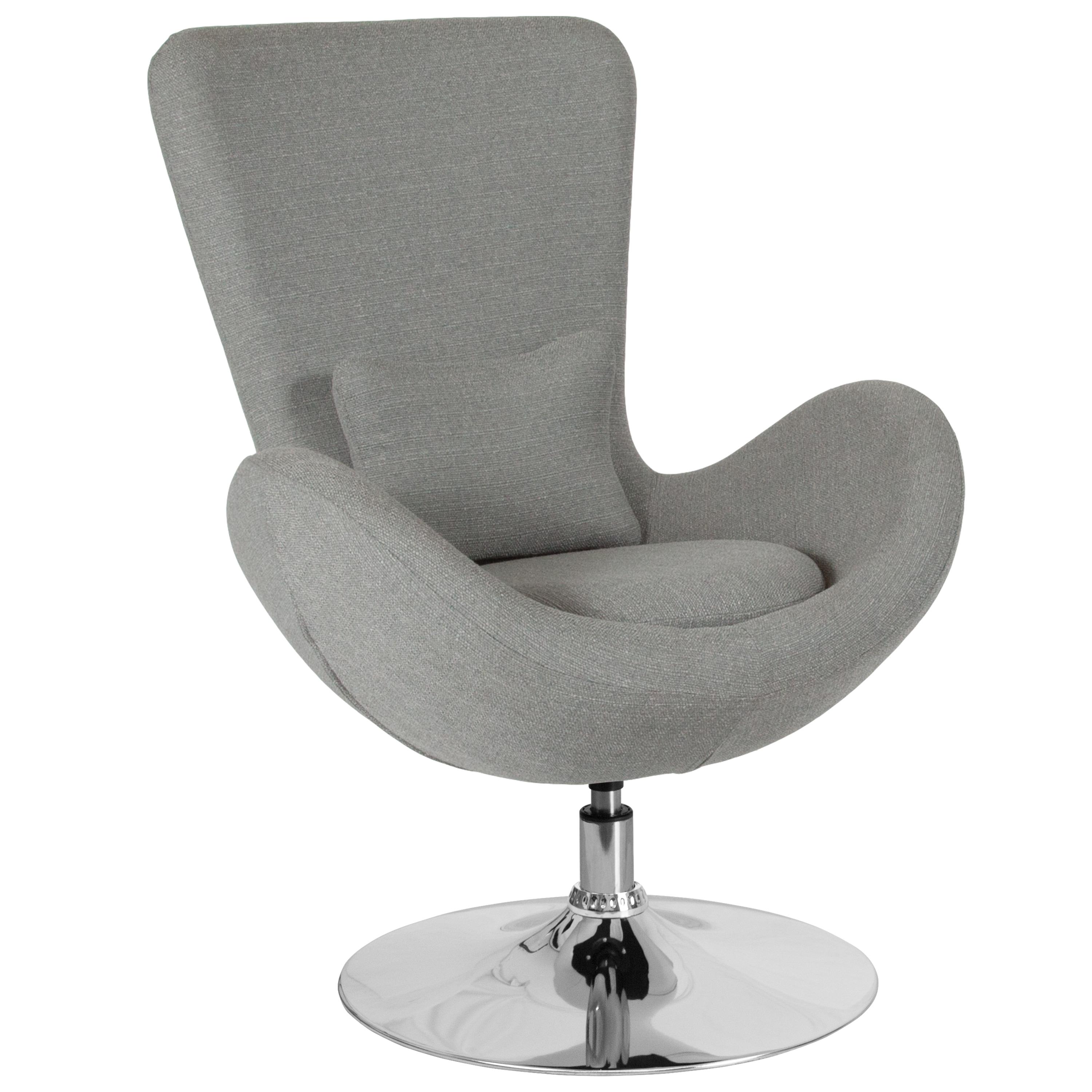 Flash Furniture Egg Series Light Gray Fabric Side Reception Chair
