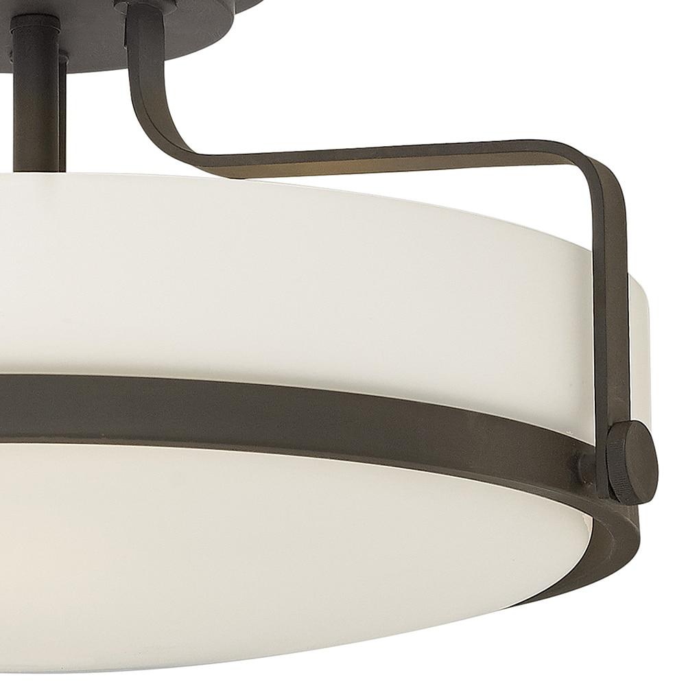Harper Three Light 18" Retro Bowl Semi-Flush Mount Ceiling Light