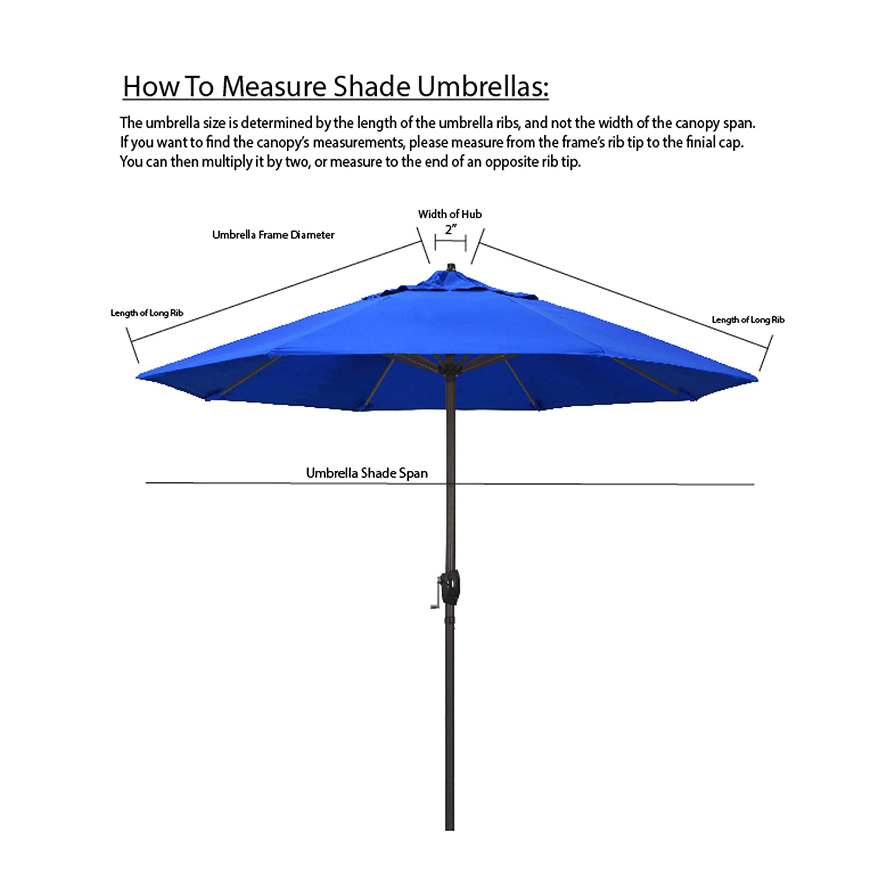 9 ft. Eco Series Crank Lift Push Tilt Steel Market Umbrella, Pacific Blue Polyester