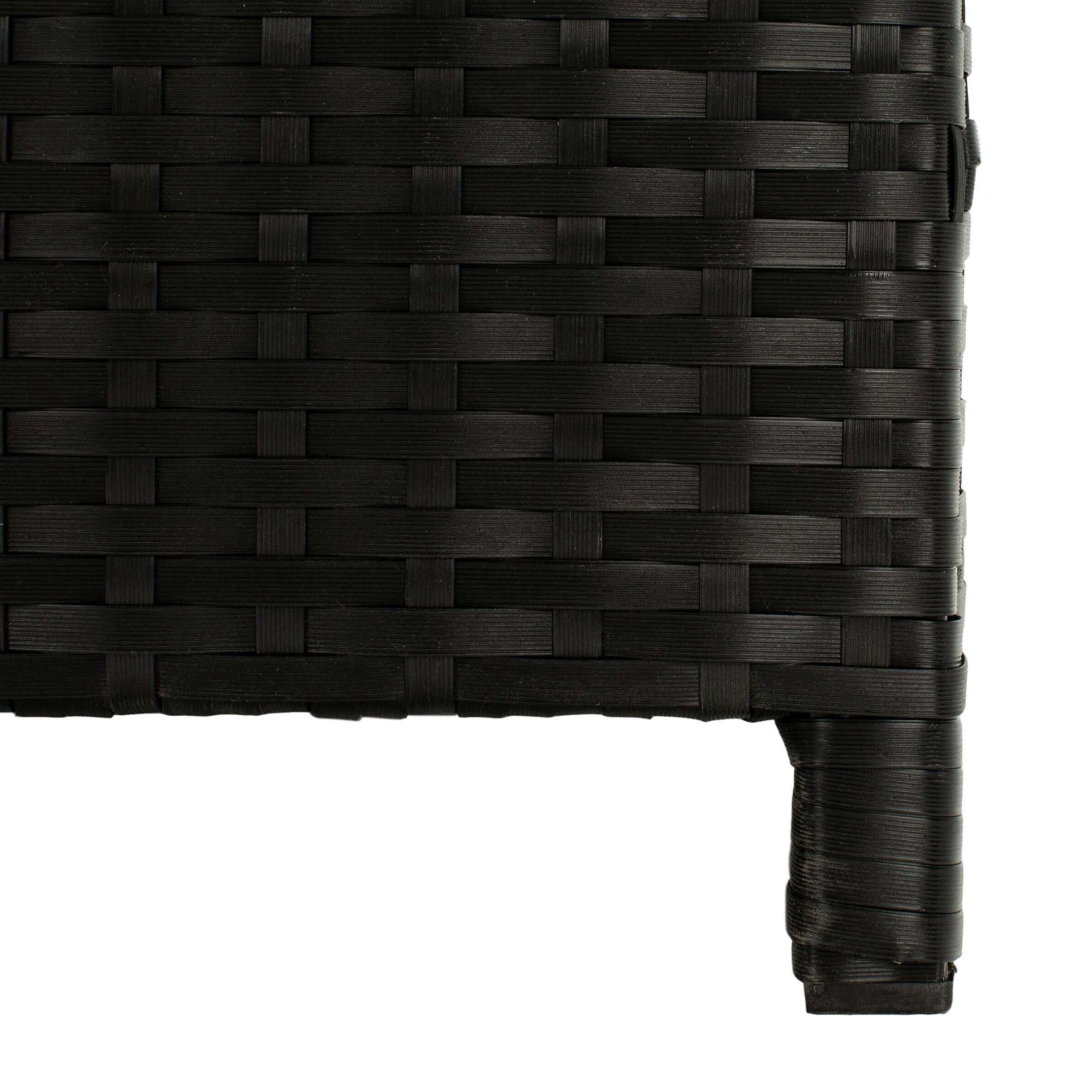Oliveira Outdoor Cushion Deck Box - Black/White Cushion - Safavieh