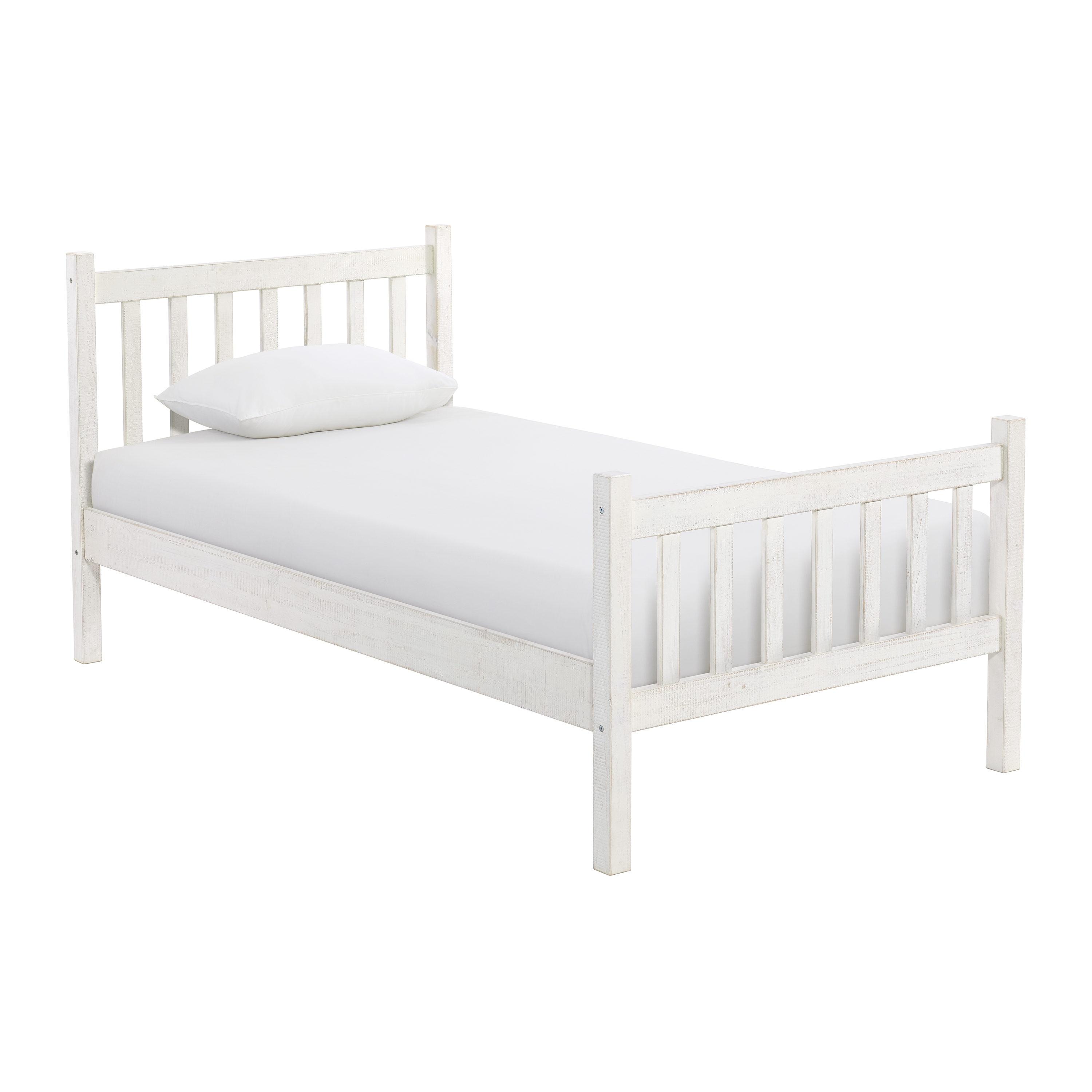 Windsor Wood Farmhouse Industrial Bohemian Style 3 Pc Bedroom Set With Slat Twin Bed 2 Nightstands