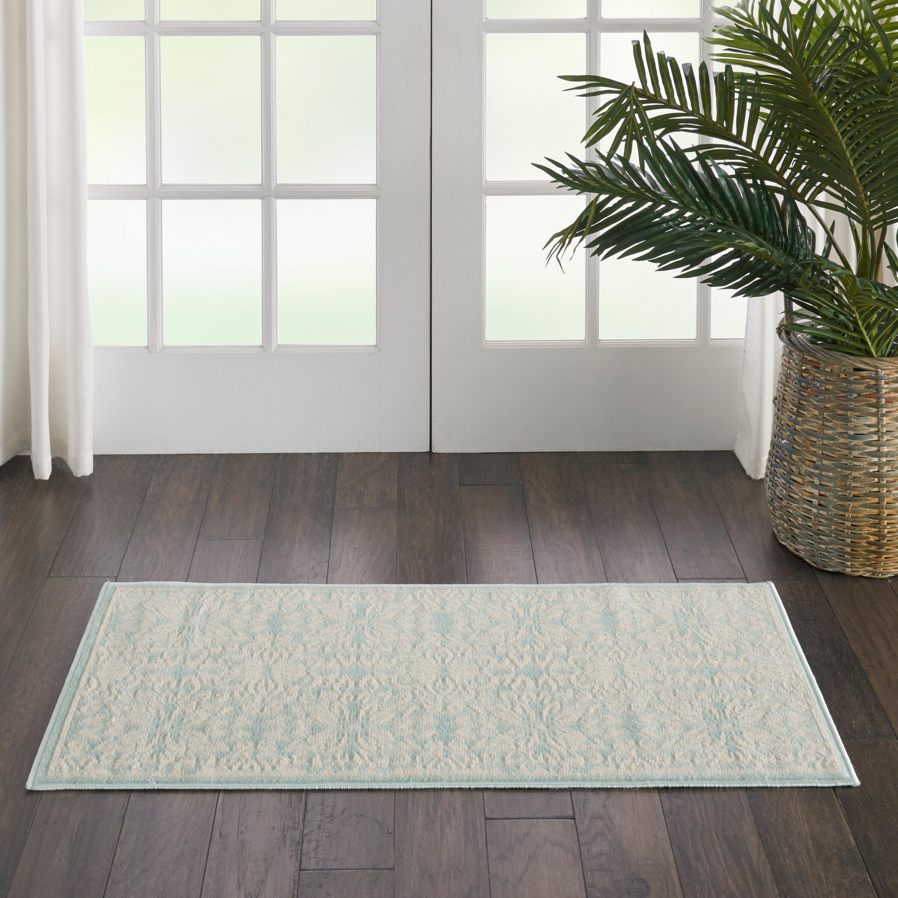 Nourison Jubilant 2' x 4' Ivory/Green Area Rug Beach Transitional Floral by Nourison