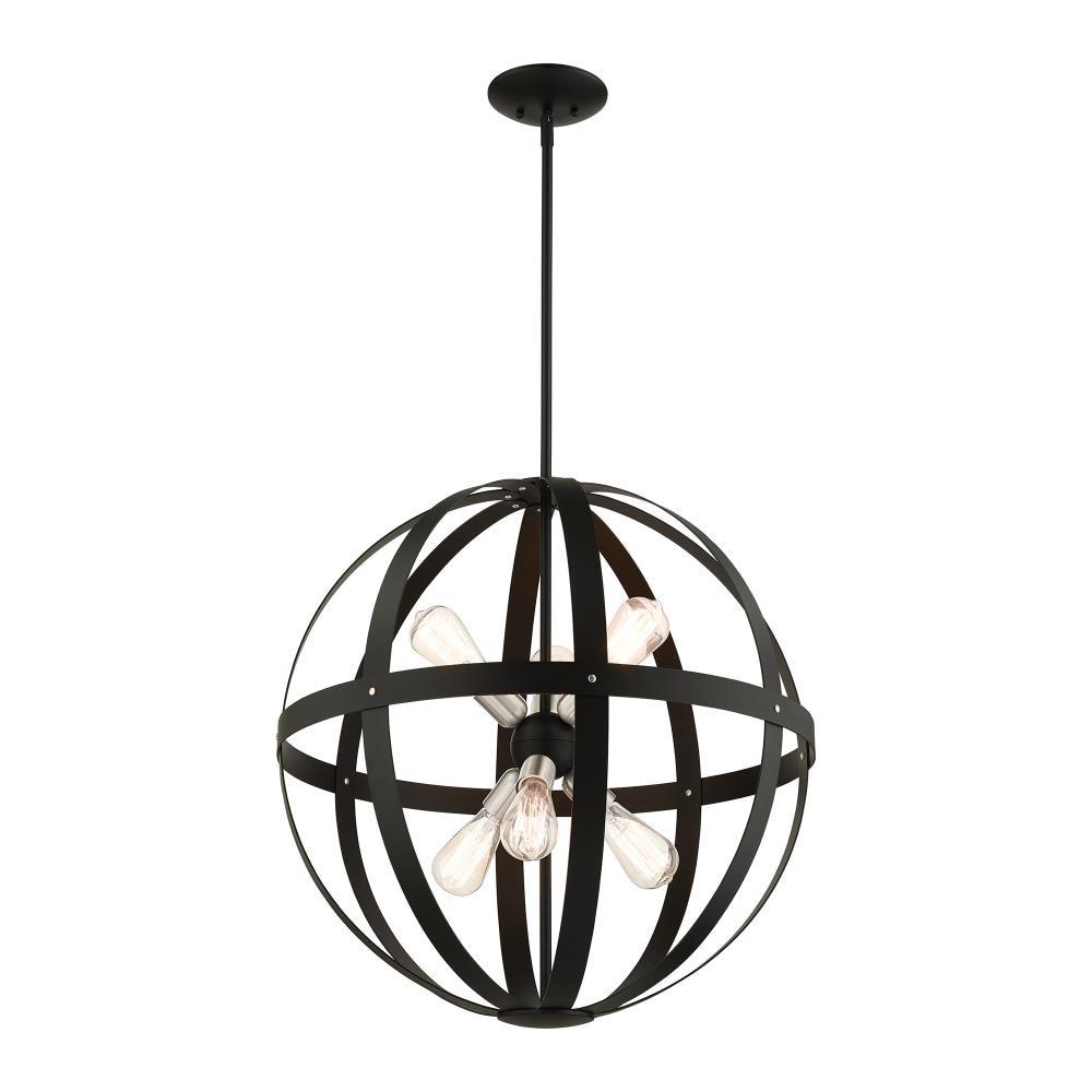 Livex Lighting Stoneridge 6 - Light Pendant in  Textured Black