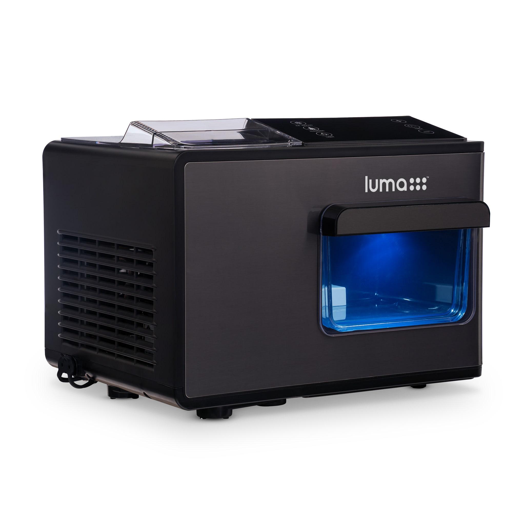 Luma Nugget Countertop Ice Maker, 44 lbs in 24 hours, Black Stainless Steel Ice Machine
