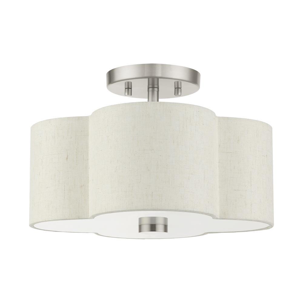Livex Lighting Solstice 2 - Light Semi-Flush Mount in  Brushed Nickel