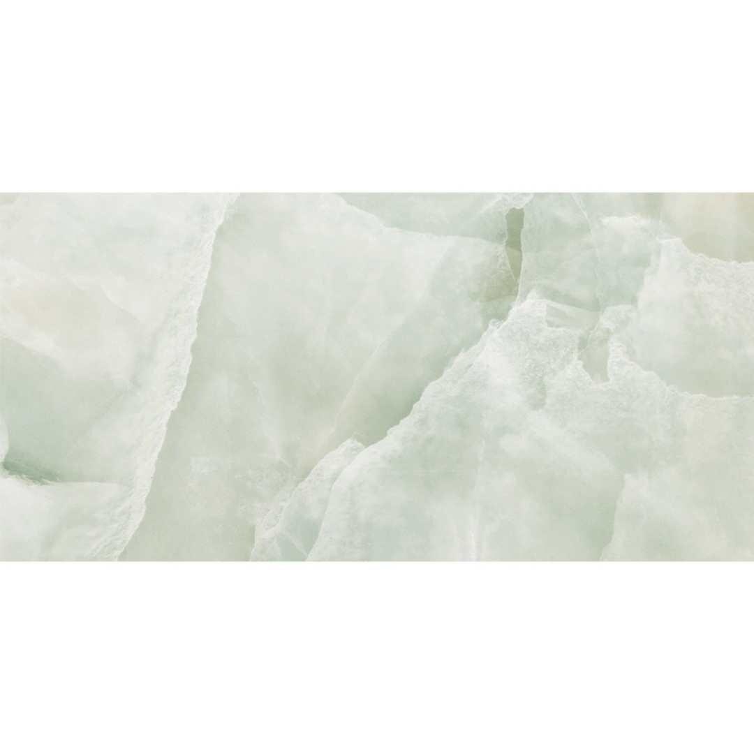 The Tile Life Geo Lush Jade 12" x 24" Rectangle Glossy Porcelain Floor and Wall Tile - 4x4 Sample