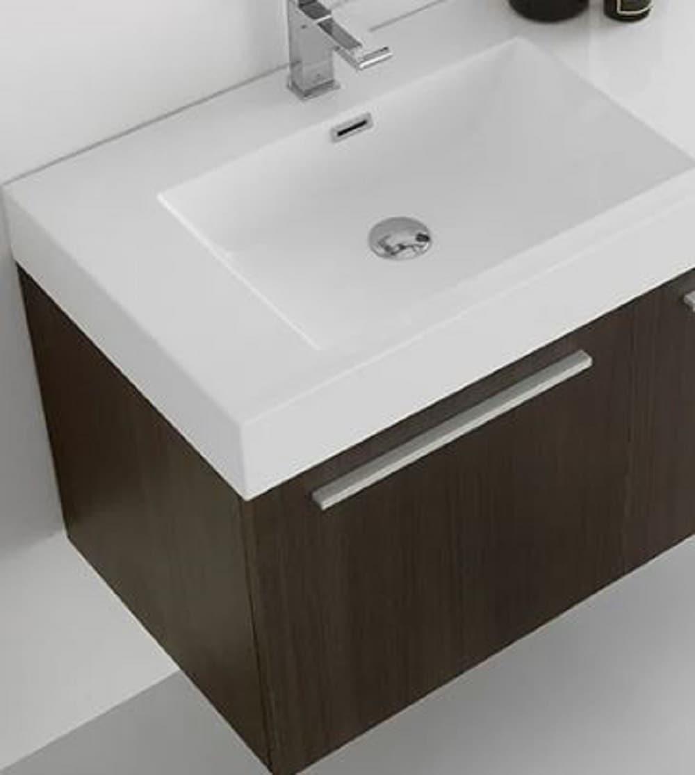 Fresca Vista 60'' Wall Mounted Modern Double Bathroom Vanity with Acrylic Vanity Top