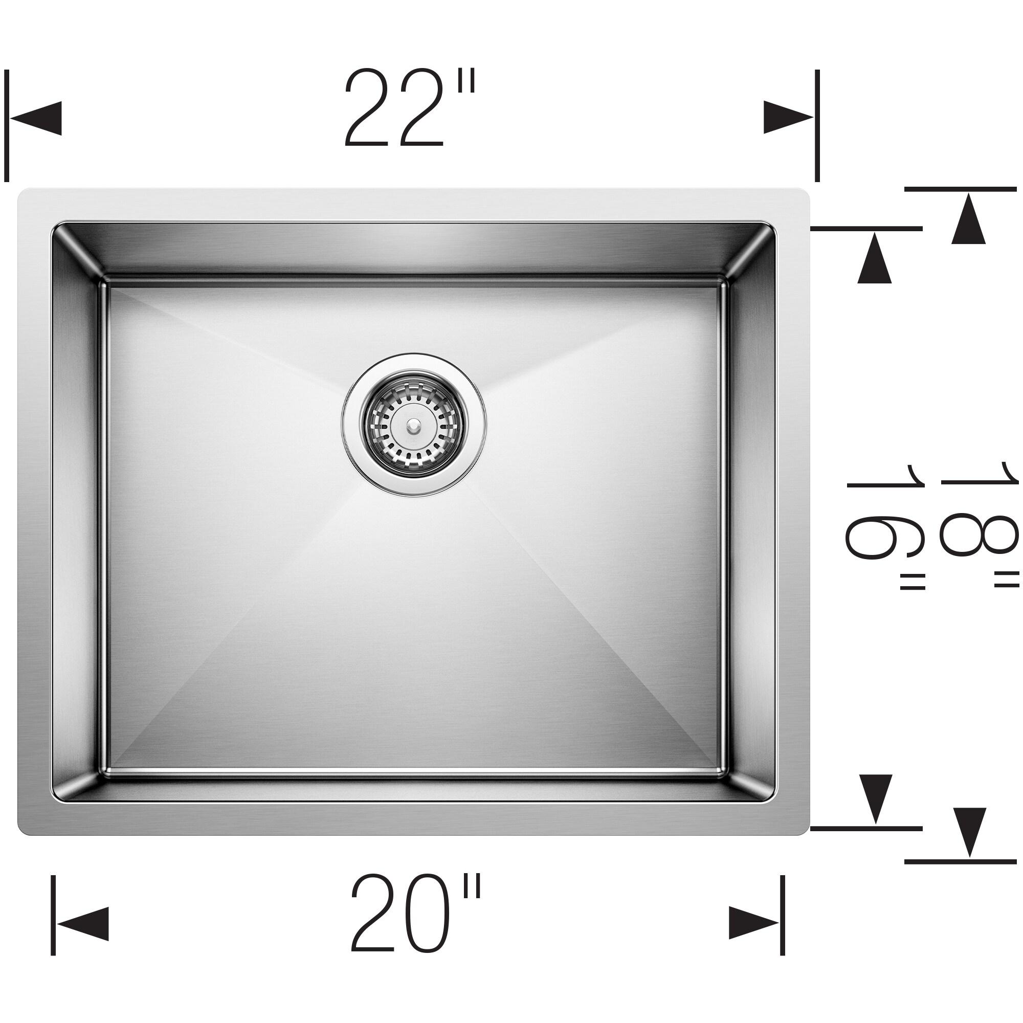 Blanco 516223 Precision 22" L x 18'' W Single Bowl Stainless Steel Undermount Kitchen Sink