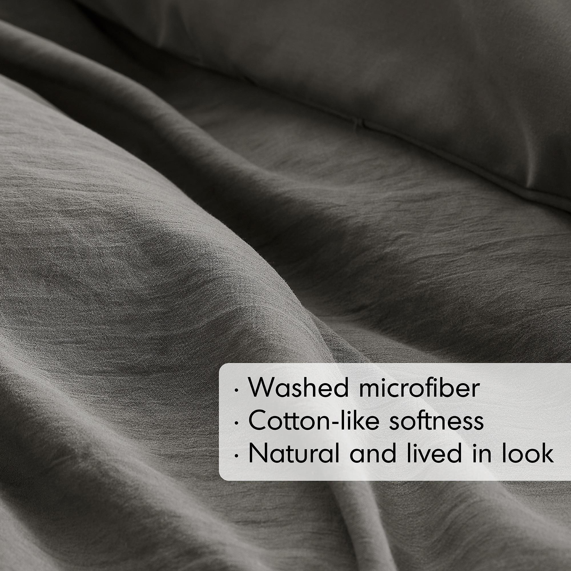 Regency Heights Twin/Twin XL Comforter Set, Boho 2-Piece Pintuck Stitching Dorm Bedding Set, Soft Washed Pleated Bed Sets with Pillow Sham Grey