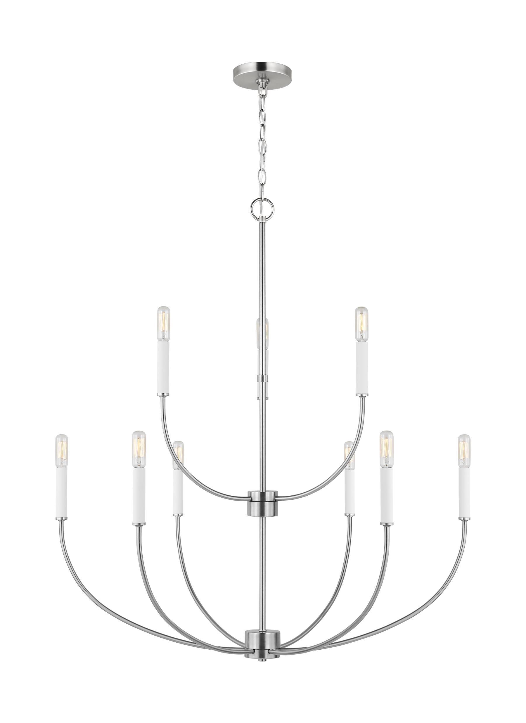 Greenwich Modern 9-Light Brushed Nickel Incandescent Chandelier