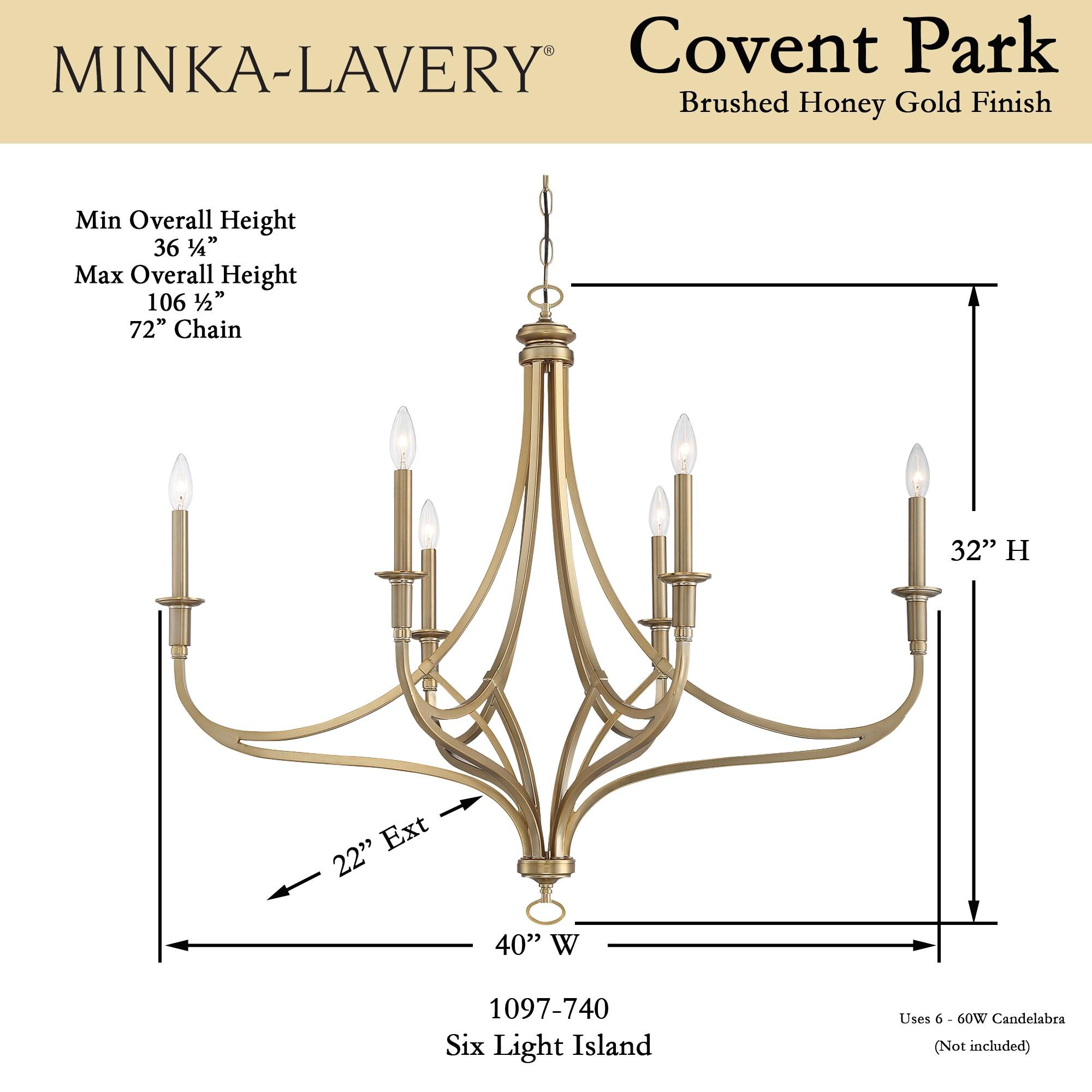 Minka Lavery Brushed Honey Gold Chandelier 40" Wide Modern 6-Light Fixture for Dining Room House Foyer Kitchen Entryway Bedroom