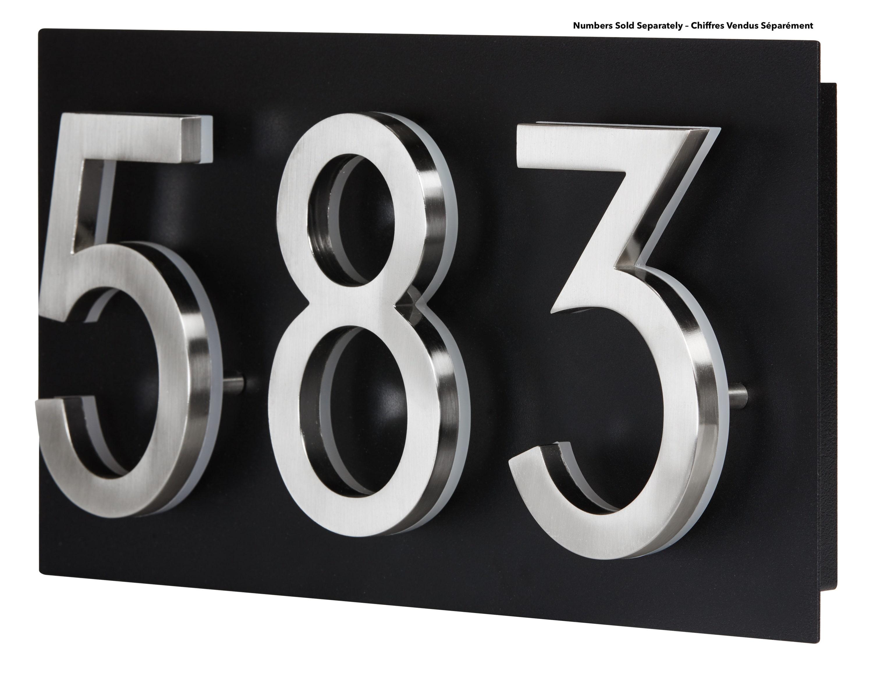 Address Plaque for Backlit LED Numbers, Black