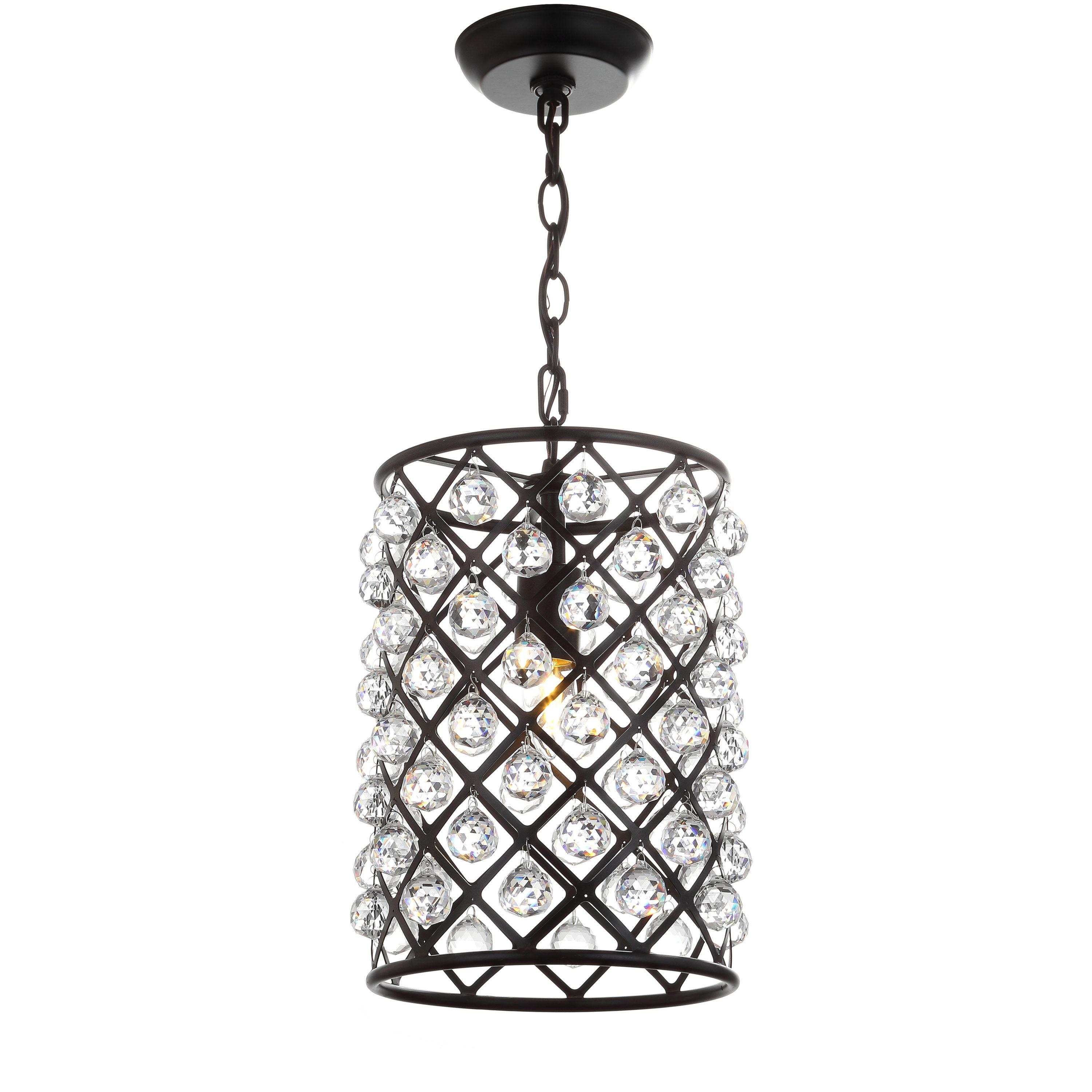 Gabrielle 10" Crystal/Metal LED Pendant, Oil Rubbed Bronze
