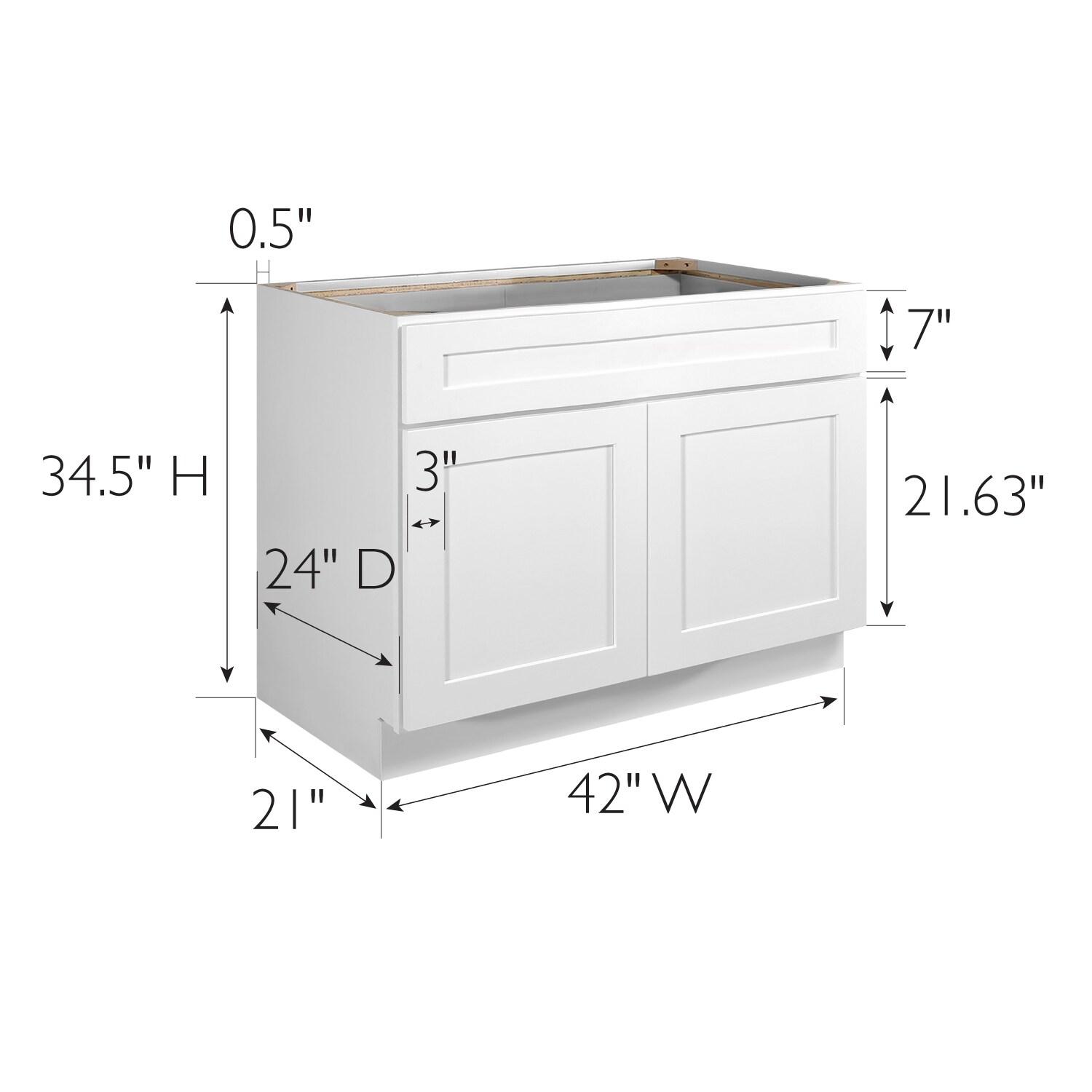 Design House Brookings Unassembled Shaker Sink Base Kitchen Cabinet, White