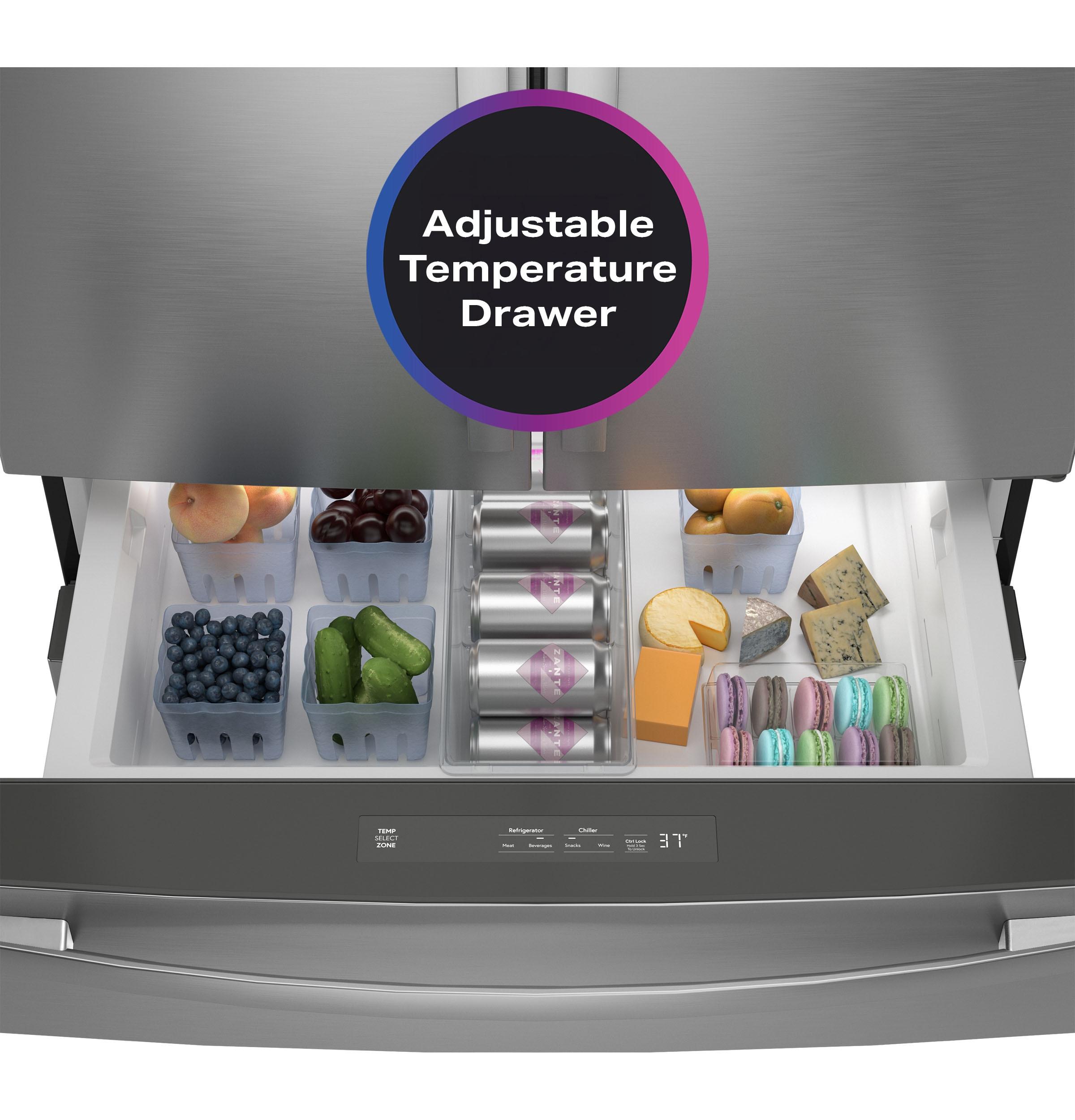 GE Profile™ Series Energy Star Smart 29 Cu. Ft. Fingerprint Resistant 4-Door French-Door Refrigerator
