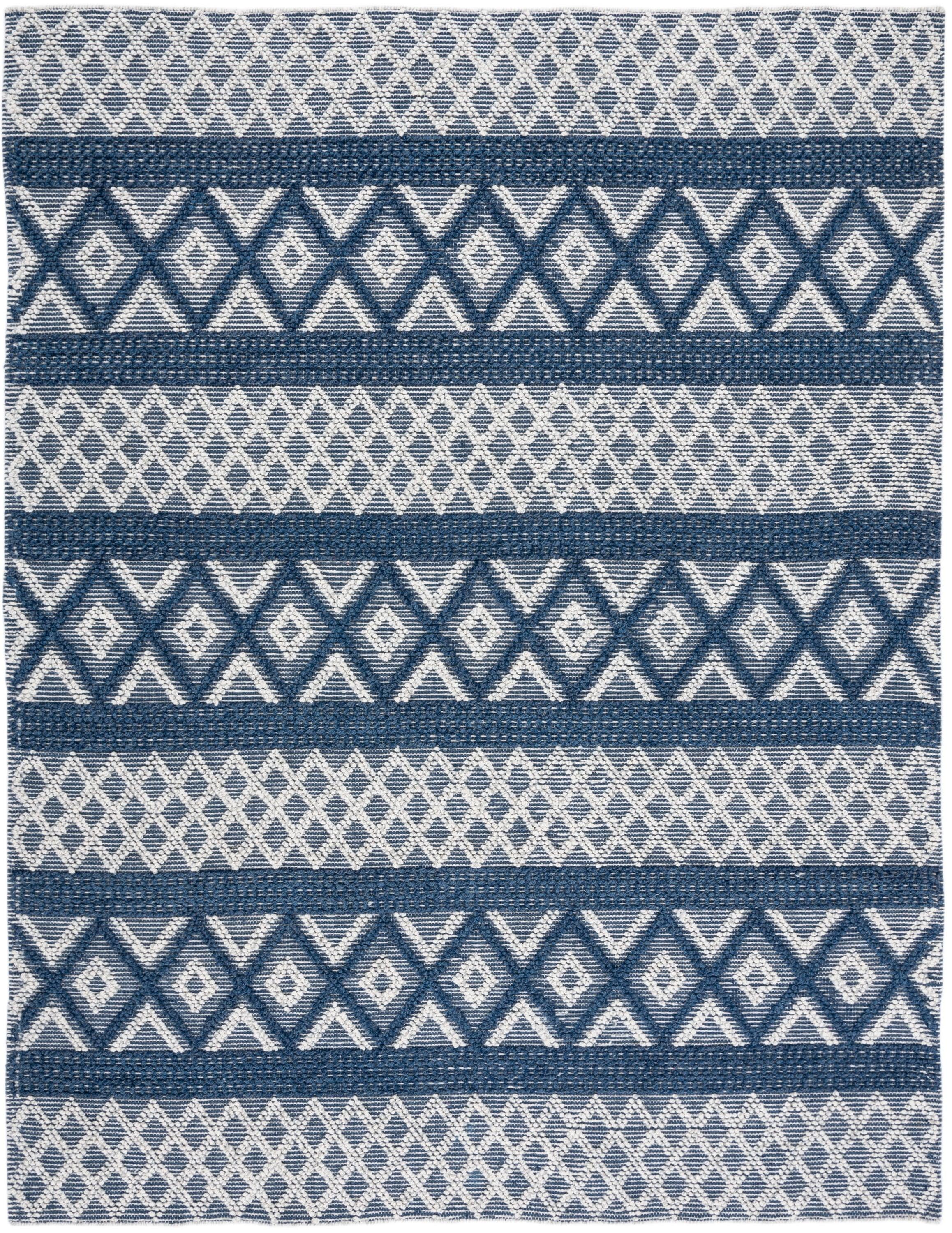 Vermont VRM211 Hand Woven Area Rug - Ivory/Blue - 8'x10' - Safavieh.