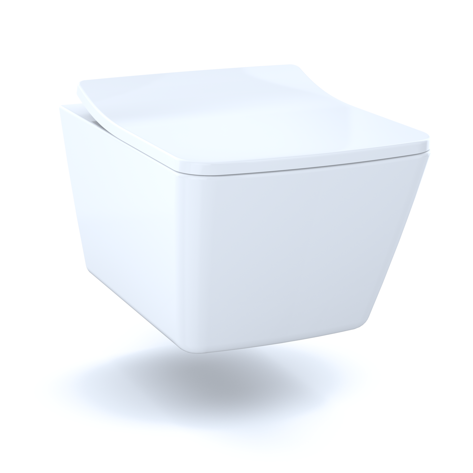 Dual-Flush Square Wall Hung Toilets with High Efficiency Flush