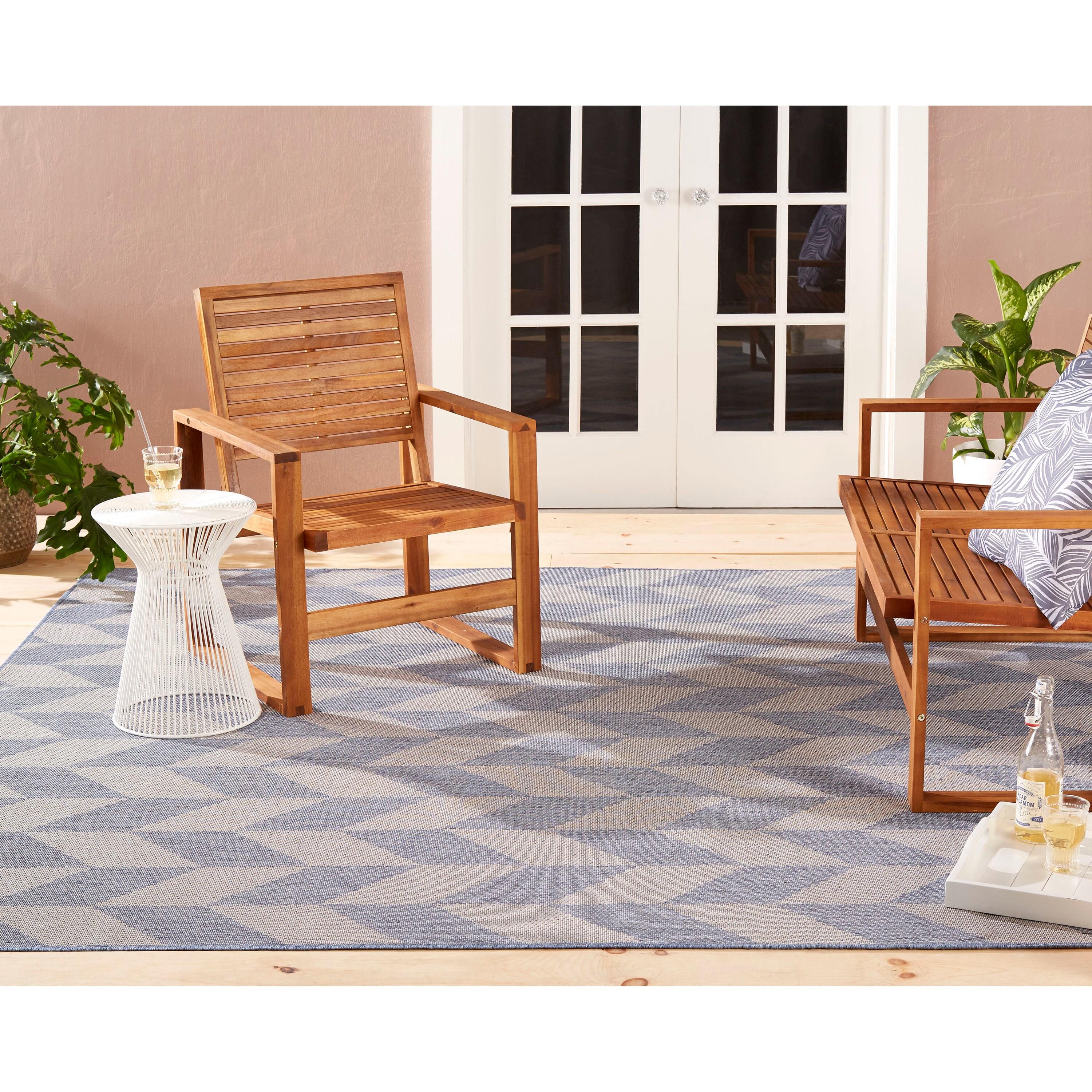 Nicole Miller New York Patio Country Danica Geometric Indoor/Outdoor Area Rug, Blue/Gray