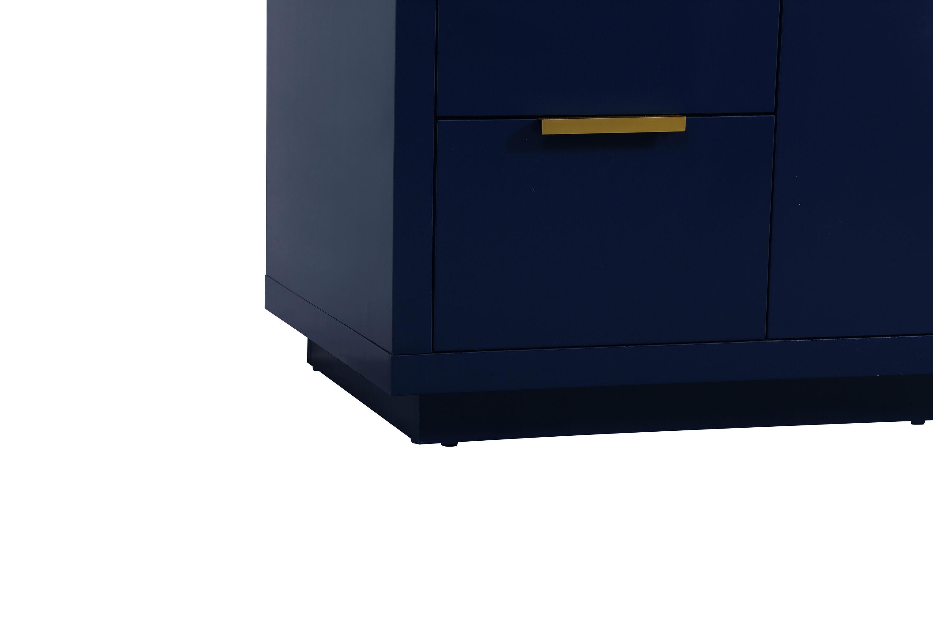 Elegant Decor Blake 60" Aluminum Alloy MDF Single Bathroom Vanity in Blue