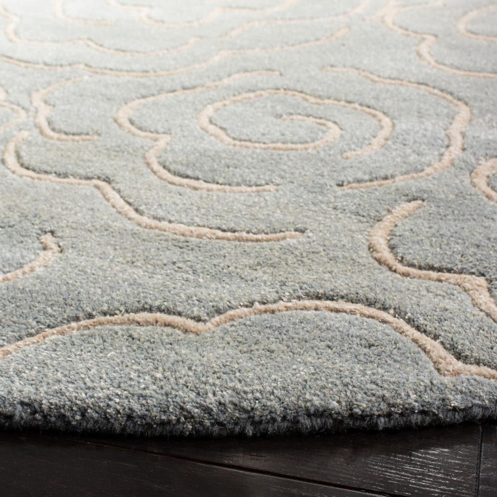 Safavieh Soho Obris 6 x 6 (ft) Tufted Wool Soft Blue/Ivory Round Indoor Abstract Area rug