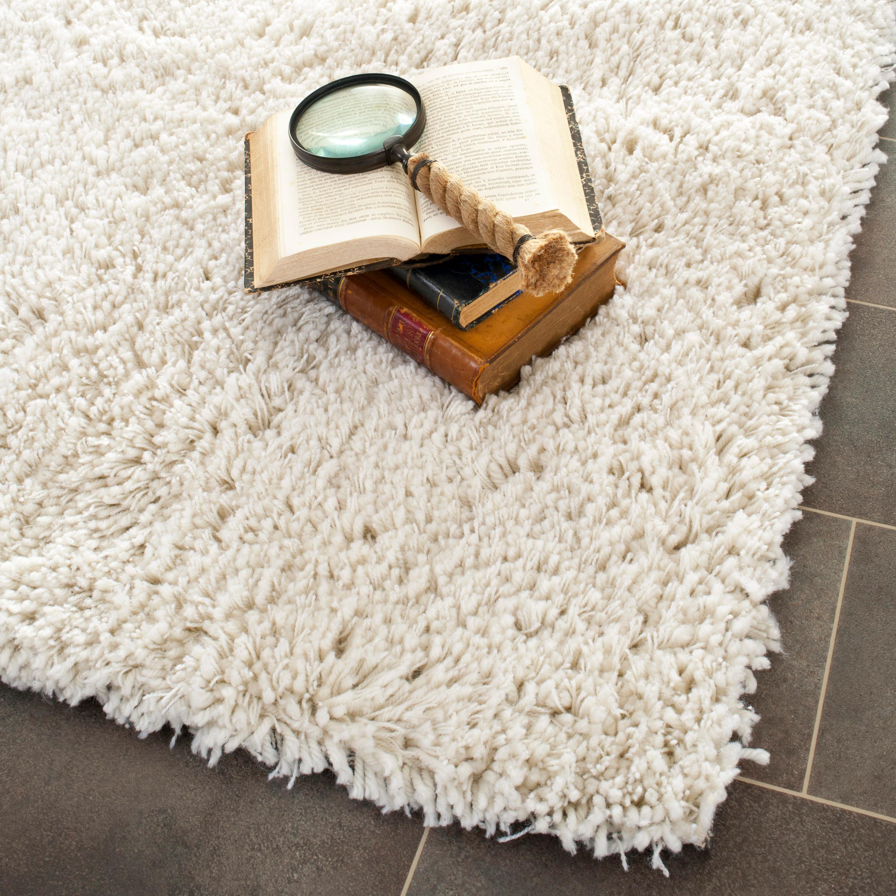 Classic Shag Ultra SG240 Hand Tufted Indoor Area Rug - White - 9'x9' - Safavieh