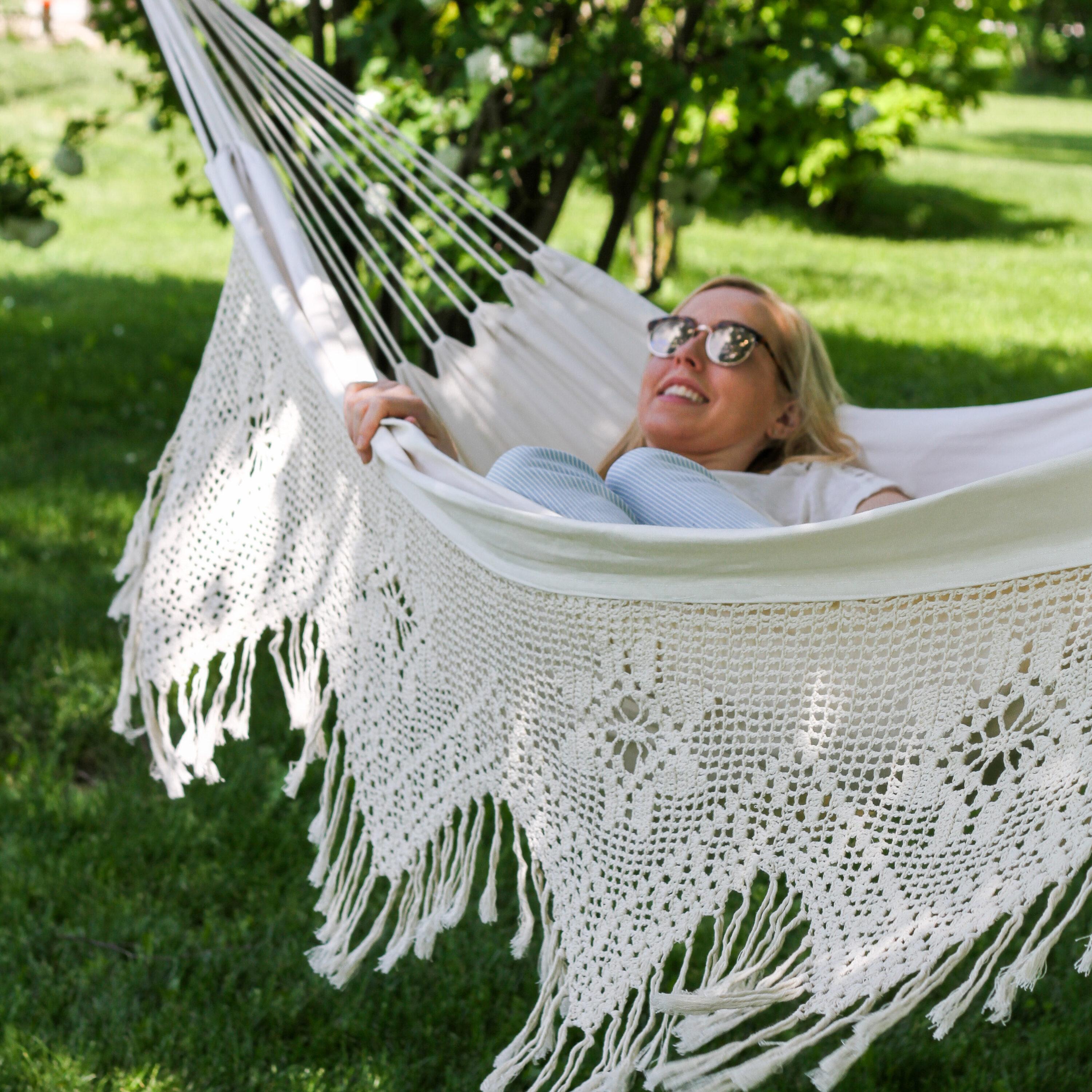 Vivere Brazilian Style Double Deluxe Hammock - Natural Color