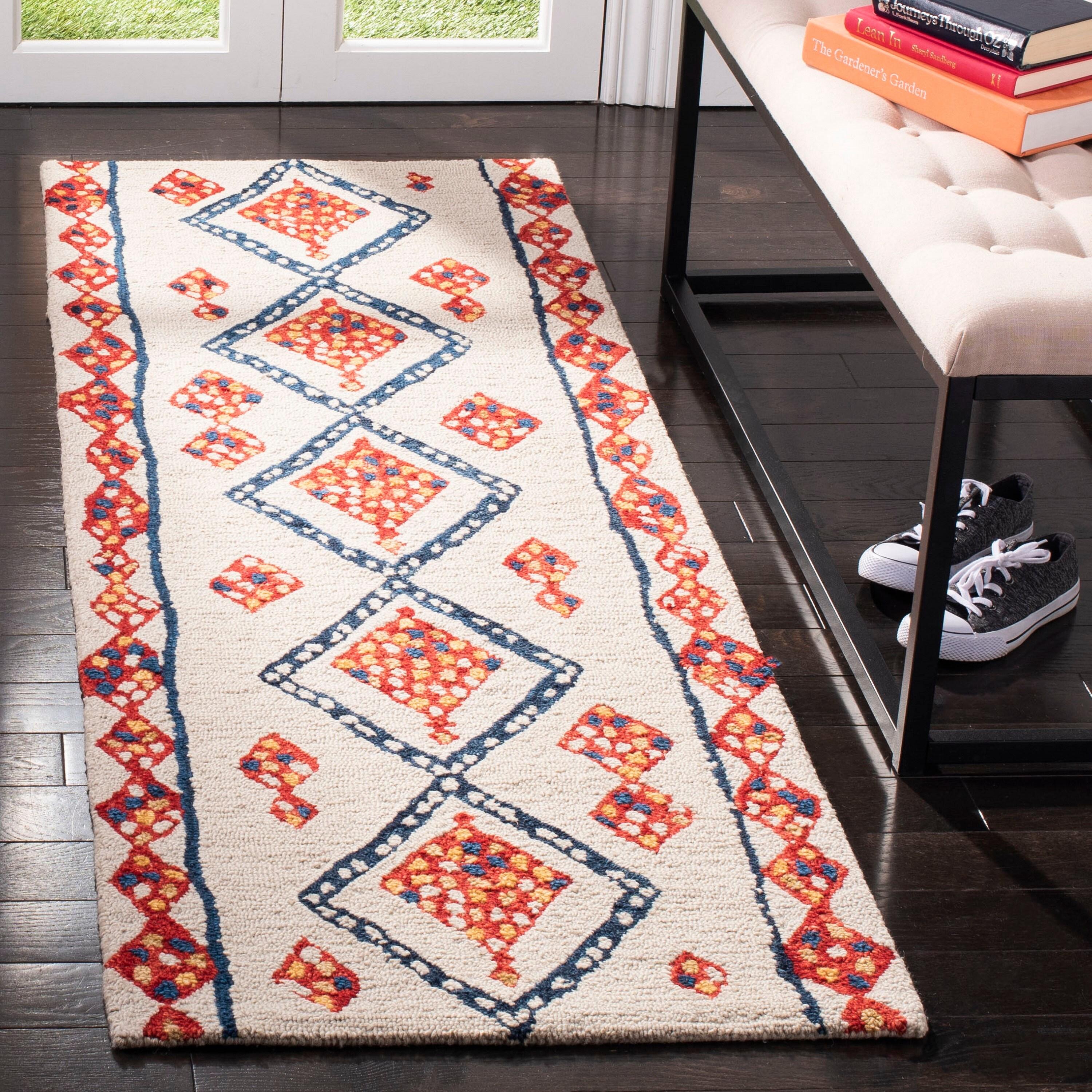 Aspen APN702 Hand Tufted Runner Rug - Ivory/Multi - 2'3"x9' - Safavieh.