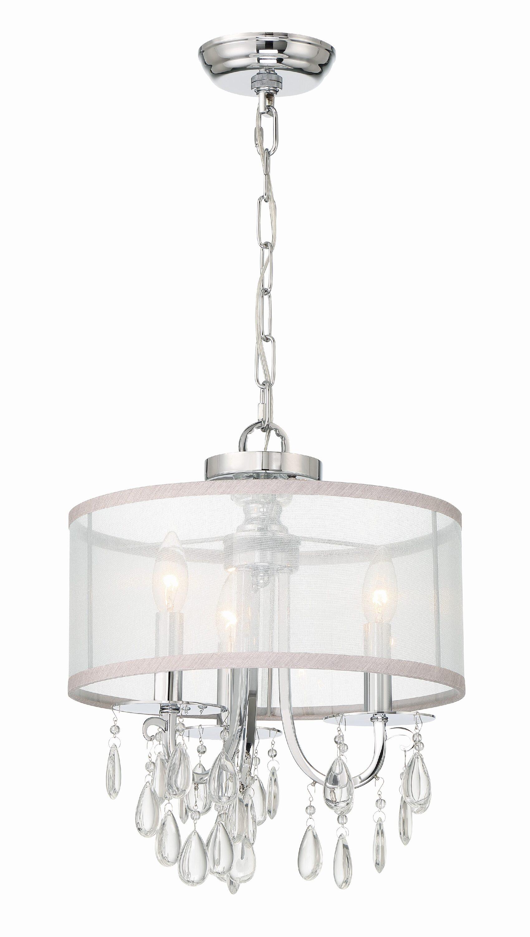 Three Light Chandelier In Minimalist Style 14 Inches Wide By 17 Inches High-Polished Chrome Finish    -Traditional Installation Crystorama Lighting